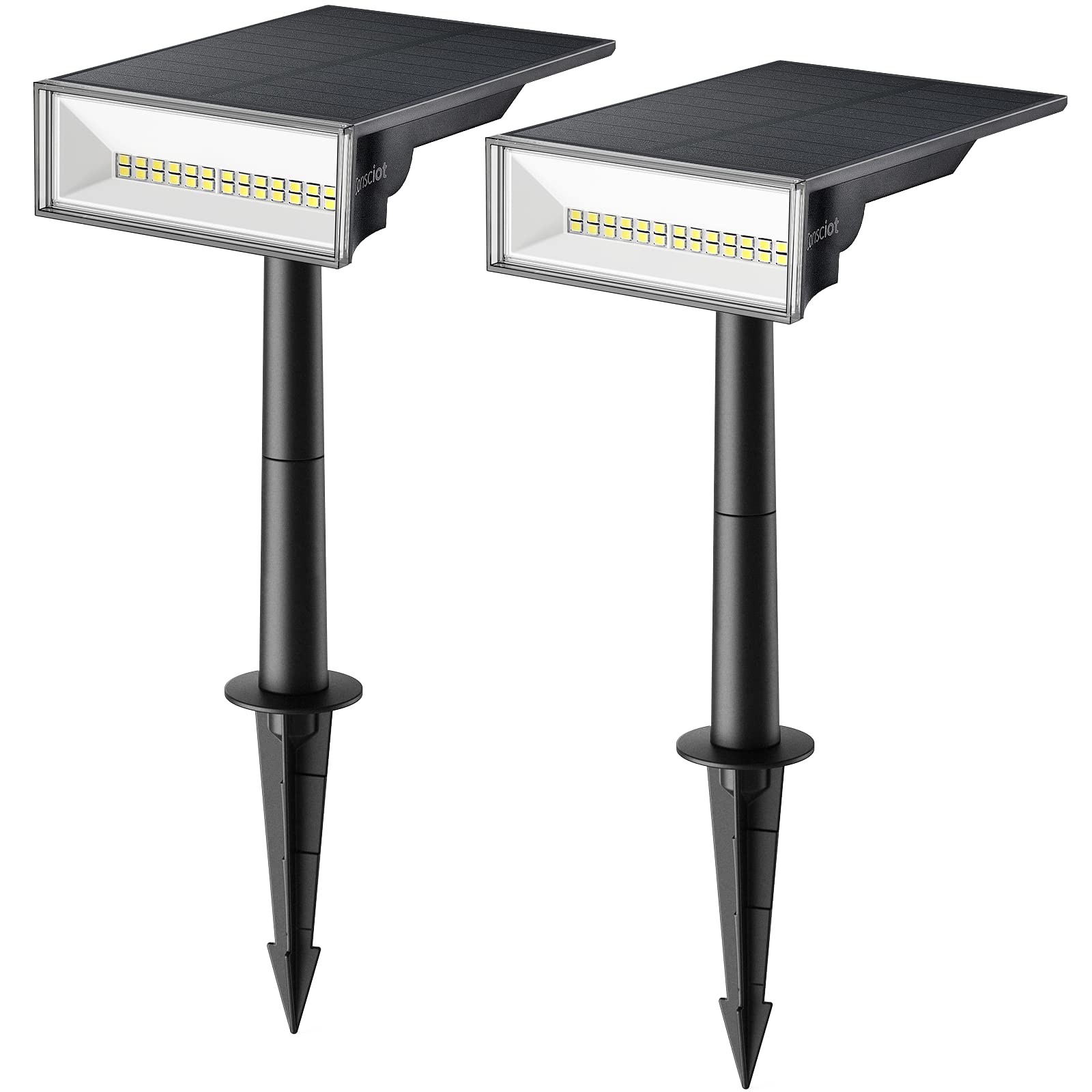 Consciot Solar Outdoor Lights, Solar Spot Lights Outdoor, 6500K Daylight Solar Lights Outdoor Waterproof, Solar Landscape Lights