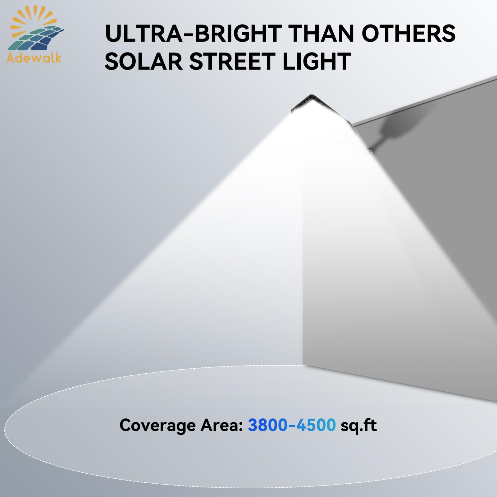 Adewalk 9000W Pro Large Solar Street Lights Outdoor With Thickened Shell, Commercial Grade Street Light Dusk To Dawn, Solar Ligh