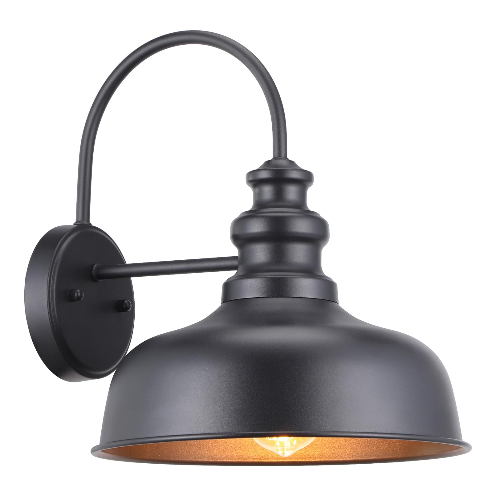 LEONLITE Outdoor Gooseneck Barn Light, E26 Base Max 10W LED/100W Halogen, Farmhouse Exterior Wall Mount Light Vintage, 11 Inch W