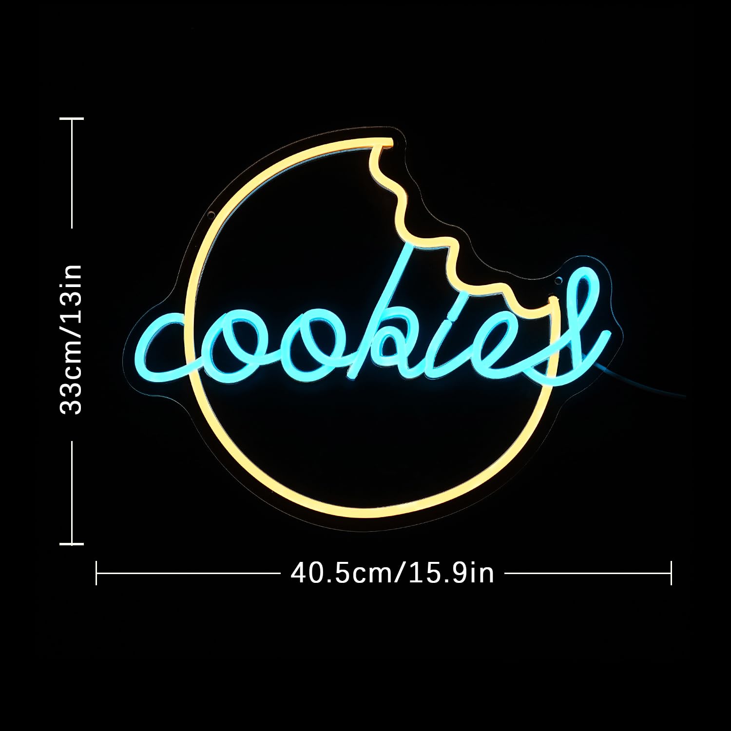 LULANMP Neon Sign for Wall Decor, Warm White LED Biscuit Light, 15.9inx12.9in, Acrylic, Ideal for Bedroom, Cafe, Bar, Kitchen, Bakery