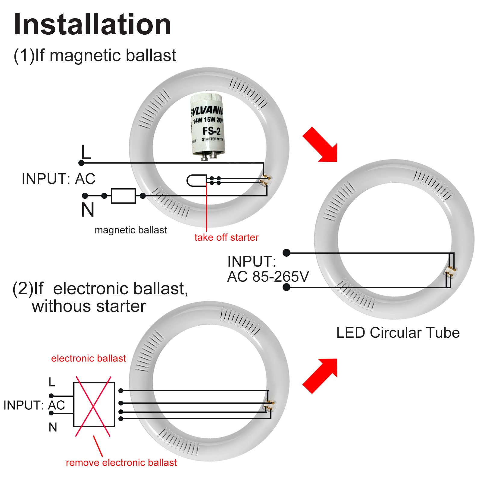 Thecosky T9 Led Circline Light Bulb, 8 Inch 1700Lm Led Circular Light, 12W Clear Cover 6500K Daylight Replacement For Fc8T9/Cw 2