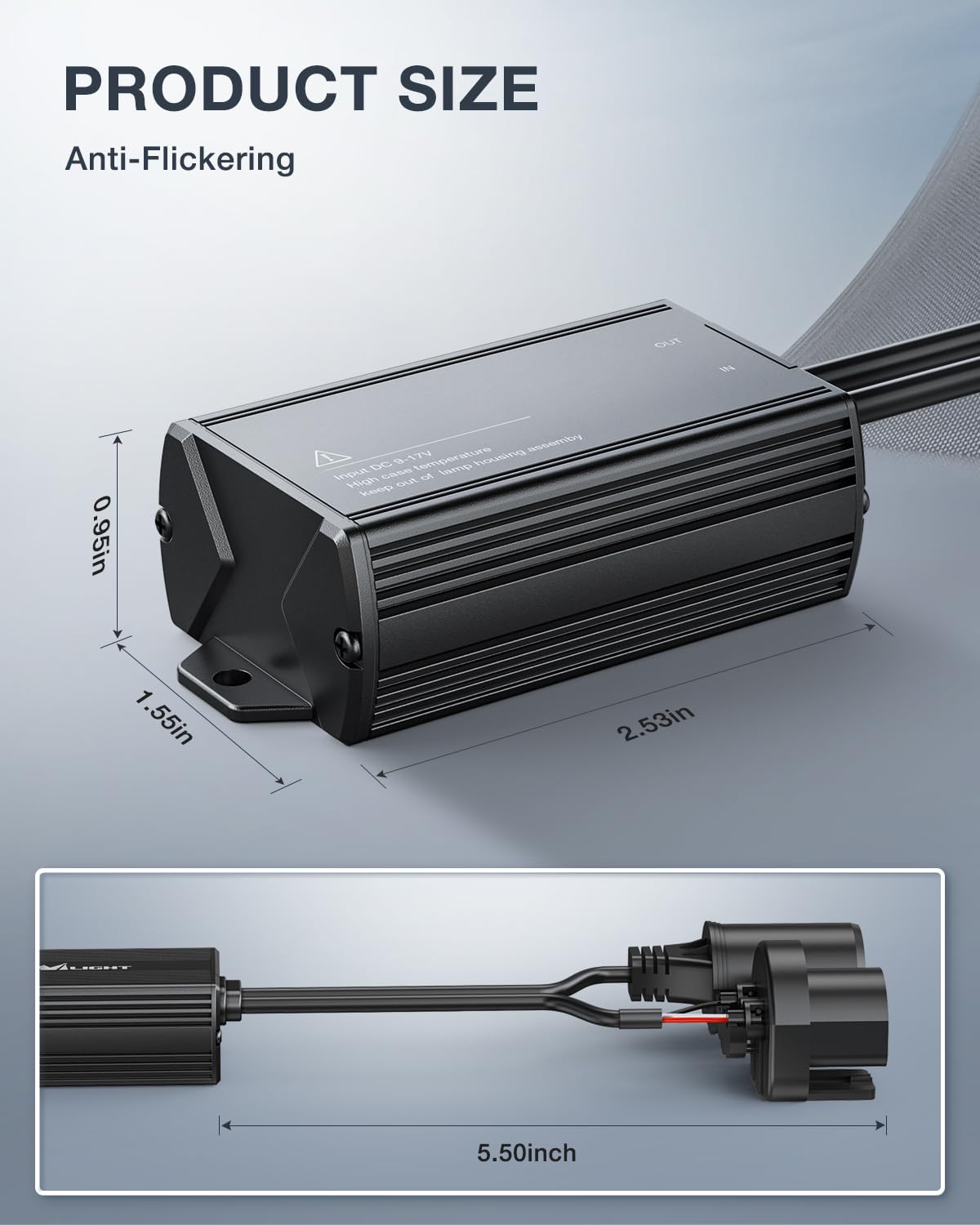 Nilight 9004/HB1 LED CANbus Decoder - Anti-Flickering Harness Error Free Resistor Capacitor for LED Bulb, Pack of 2