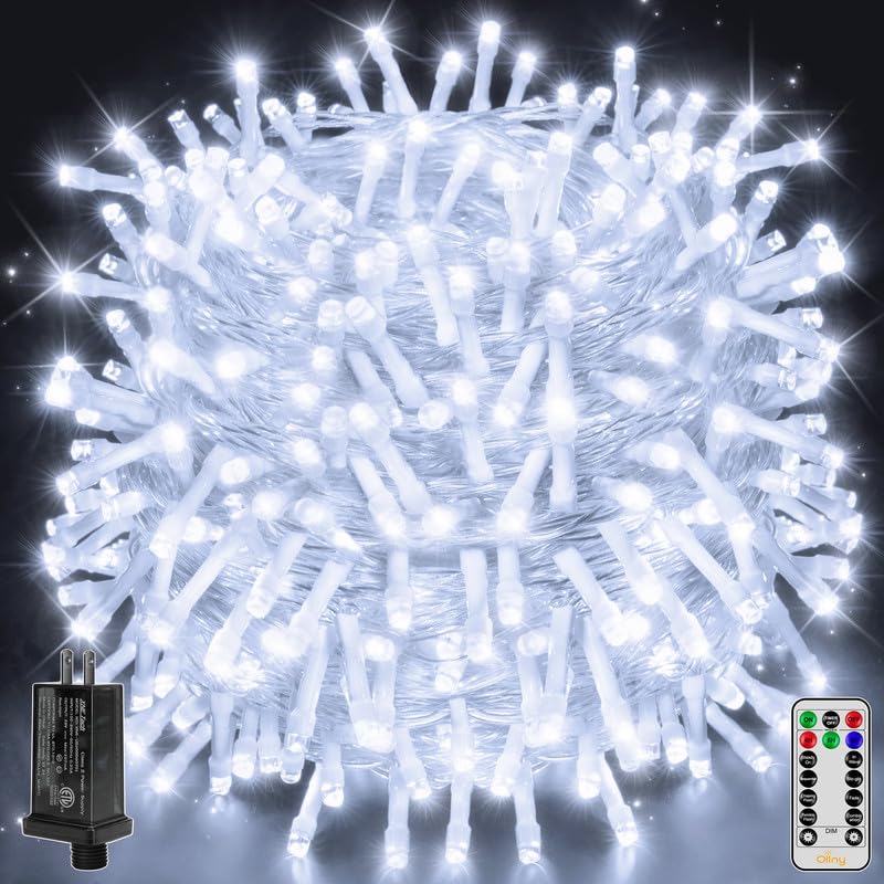 Ollny LED String Lights, 800LED, Cool White, Waterproof, Remote, 8 Modes, Dimmable, 262FT, Model HG-29V801C
