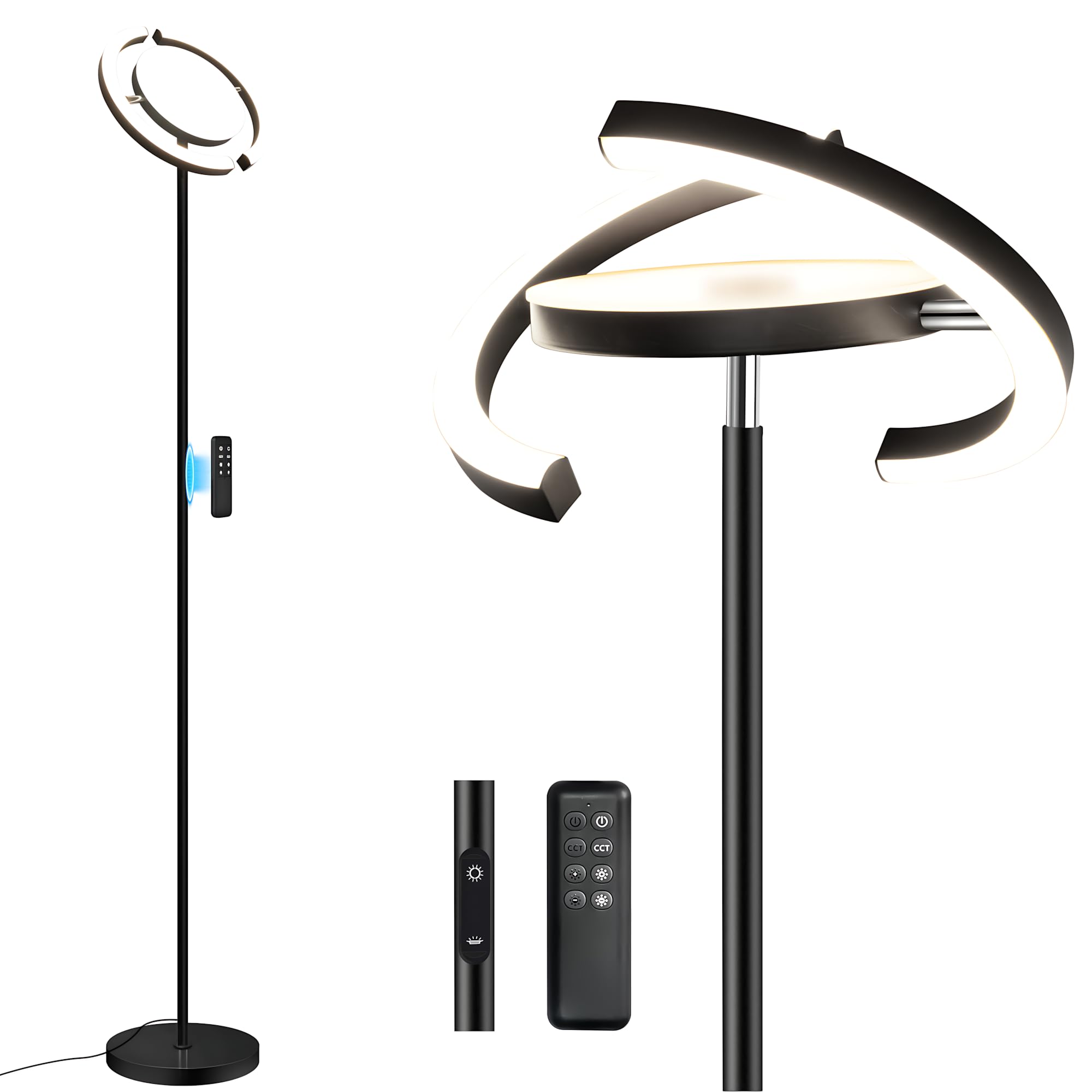 Floor Lamp-42W/4200LM Super Bright Floor Lamp,Dimmable 2-in-1 LED Standing Lamp with Reading Light,69 Tall Standing Lamp with Re