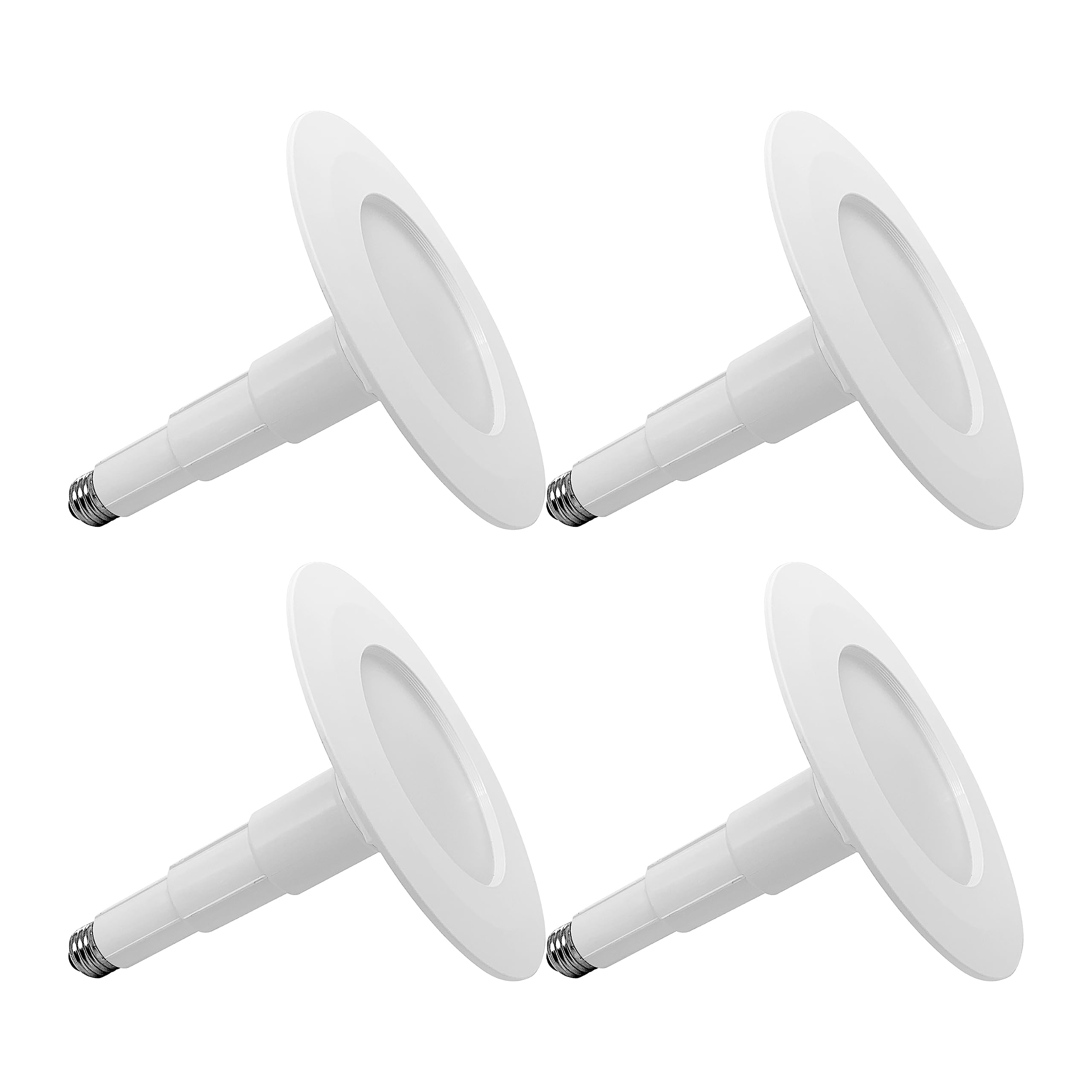 Soliseed 4 Pack 5/6 Inch LED Can Lights Length Adjustable Recessed Lights,Retrofit Downlight ETL Damp Rated,12W=60W,3000K Warm White,800LM, Dimmable recessed Lighting,Bevel Trim,Easy Install