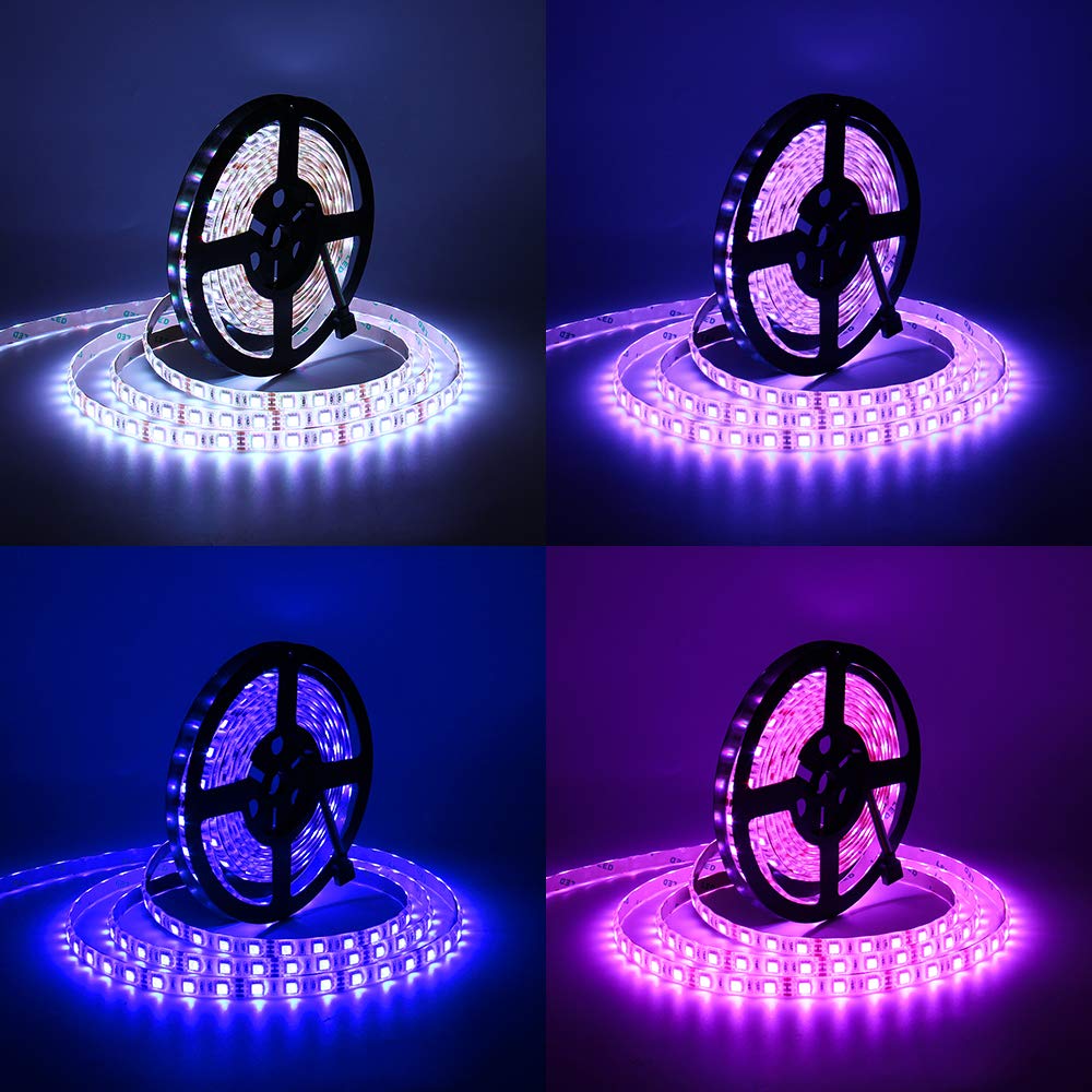 SUPERNIGHT LED Strip Lights 16.4FT RGB Waterproof 300 LEDs Flexible Light Rope + 44Key IR Remote Controller, Model EBT346-FT