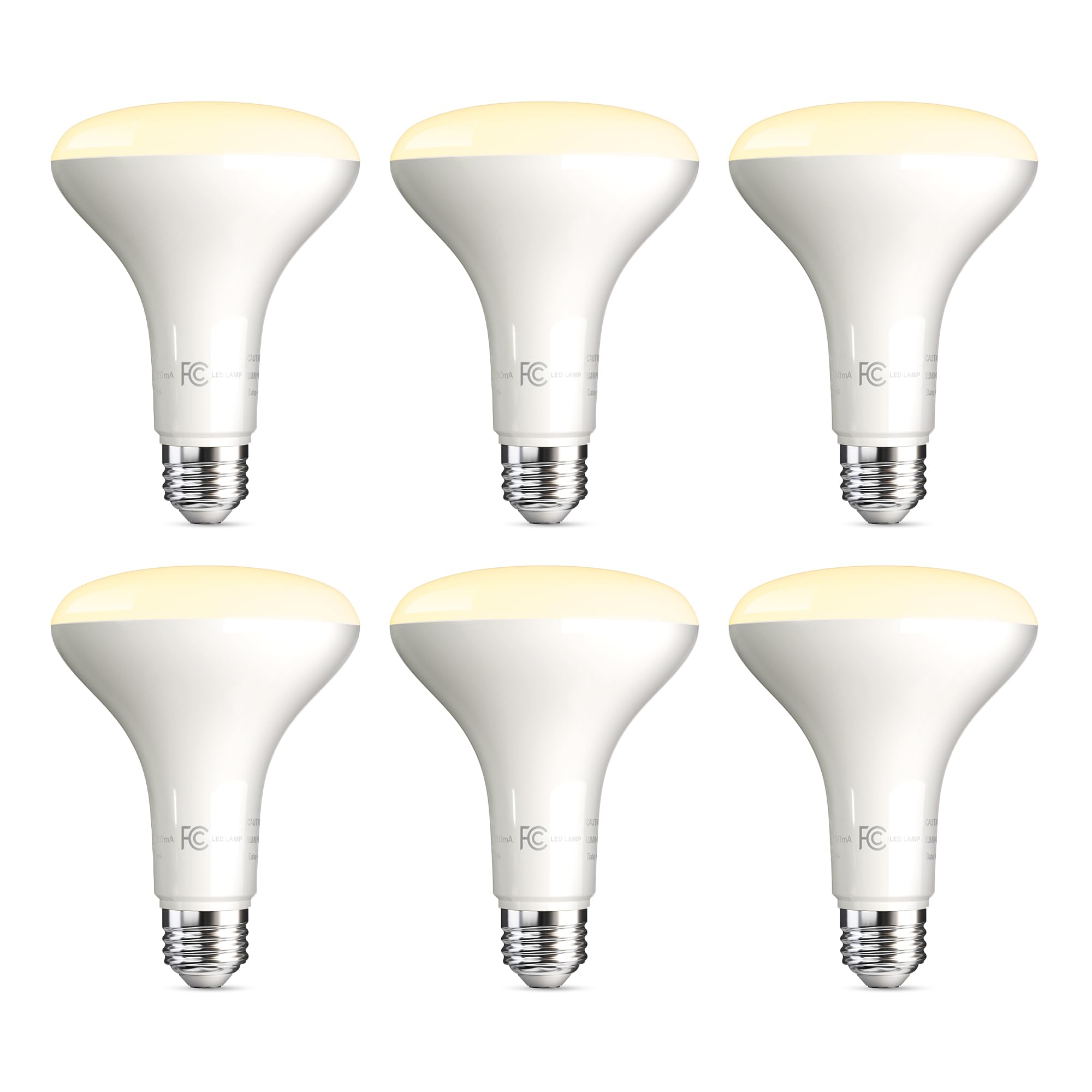 TJOY BR30 LED Light Bulb, 9W Dimmable, 65W Equivalent, 3000K Warm White, E26 Base, 6-Pack