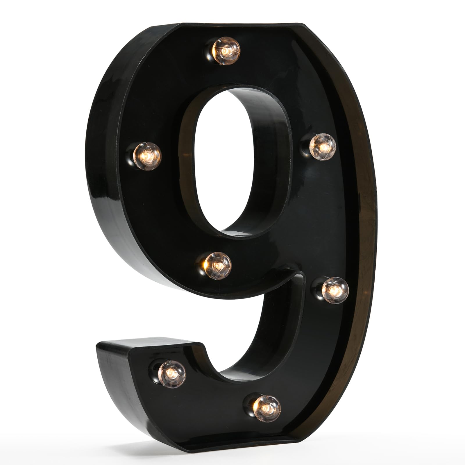 Light Up Black Alphabet Marquee Number Sign Led Marquee Number Lights Sign For Night Light Home Bar Christmas Lamp Birthday Party Wedding Decoration 9