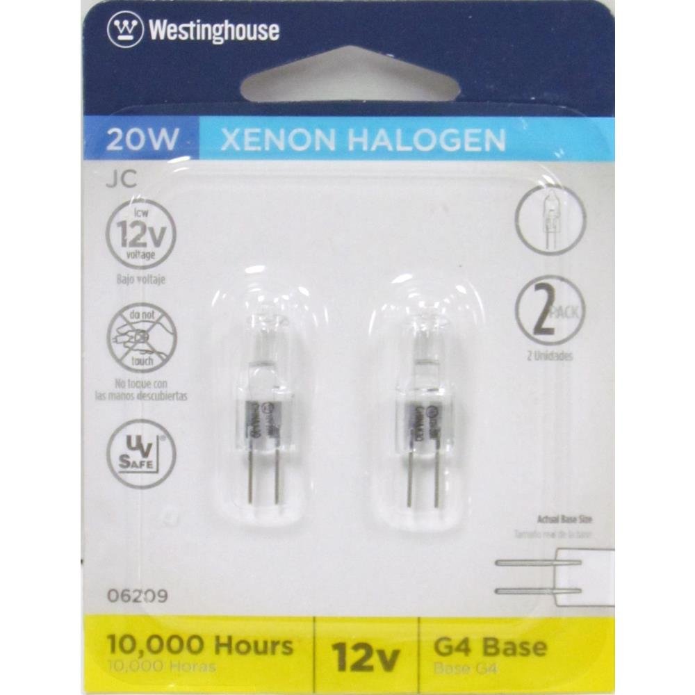Westinghouse 20W T3 Xenon Bulb, Clear Glass, White, 2 Count (Pack Of 1)
