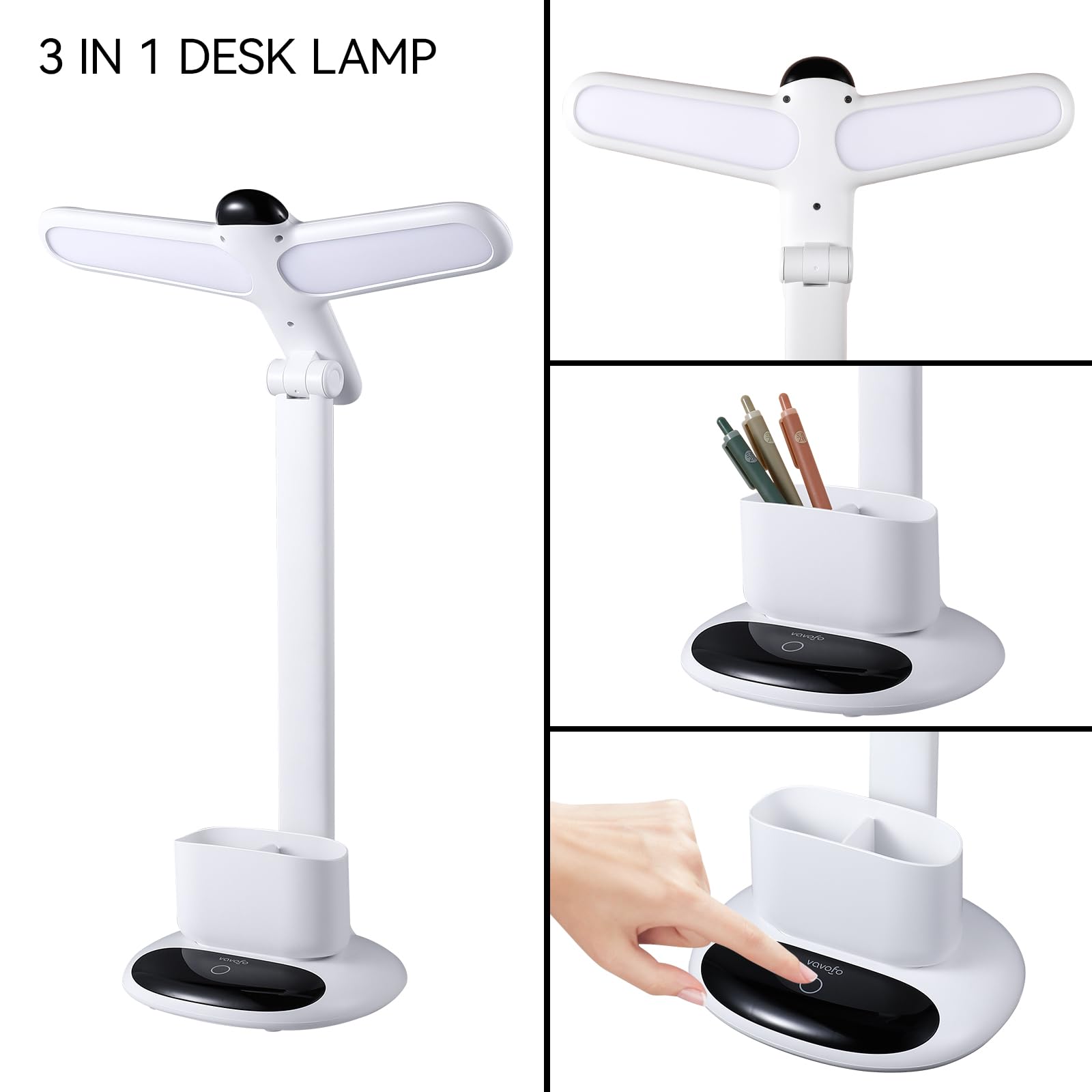 VAVOFO Eye-Caring Wireless Desk Lamp KM-6785 - Touch Control, 700 Lumens, 2700-7000K, USB-C, White