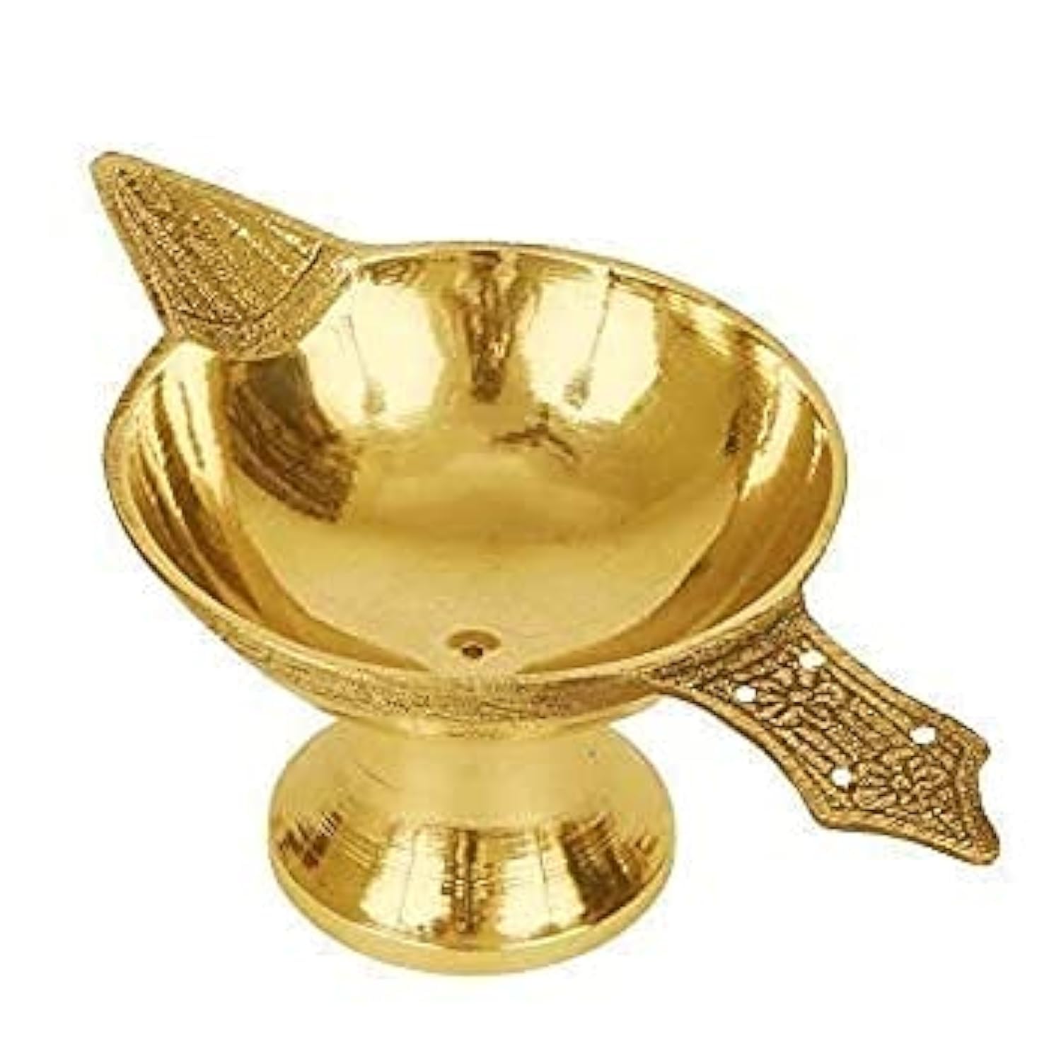 Veena Enterprizes Offer 10 nano watt Heavy Base Brass Diya (Gold, Small, AVA514)