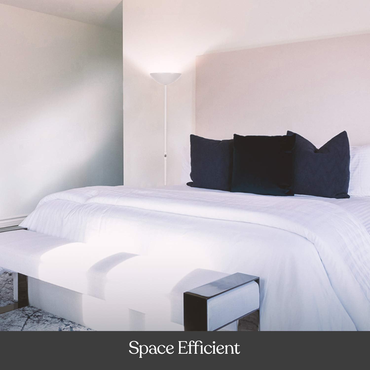 Brightech SkyLite LED Floor Lamp - 3-Way Dimmable, Metal, White, Model SKYLITEWH - Bright Lighting for Living Rooms & Offices