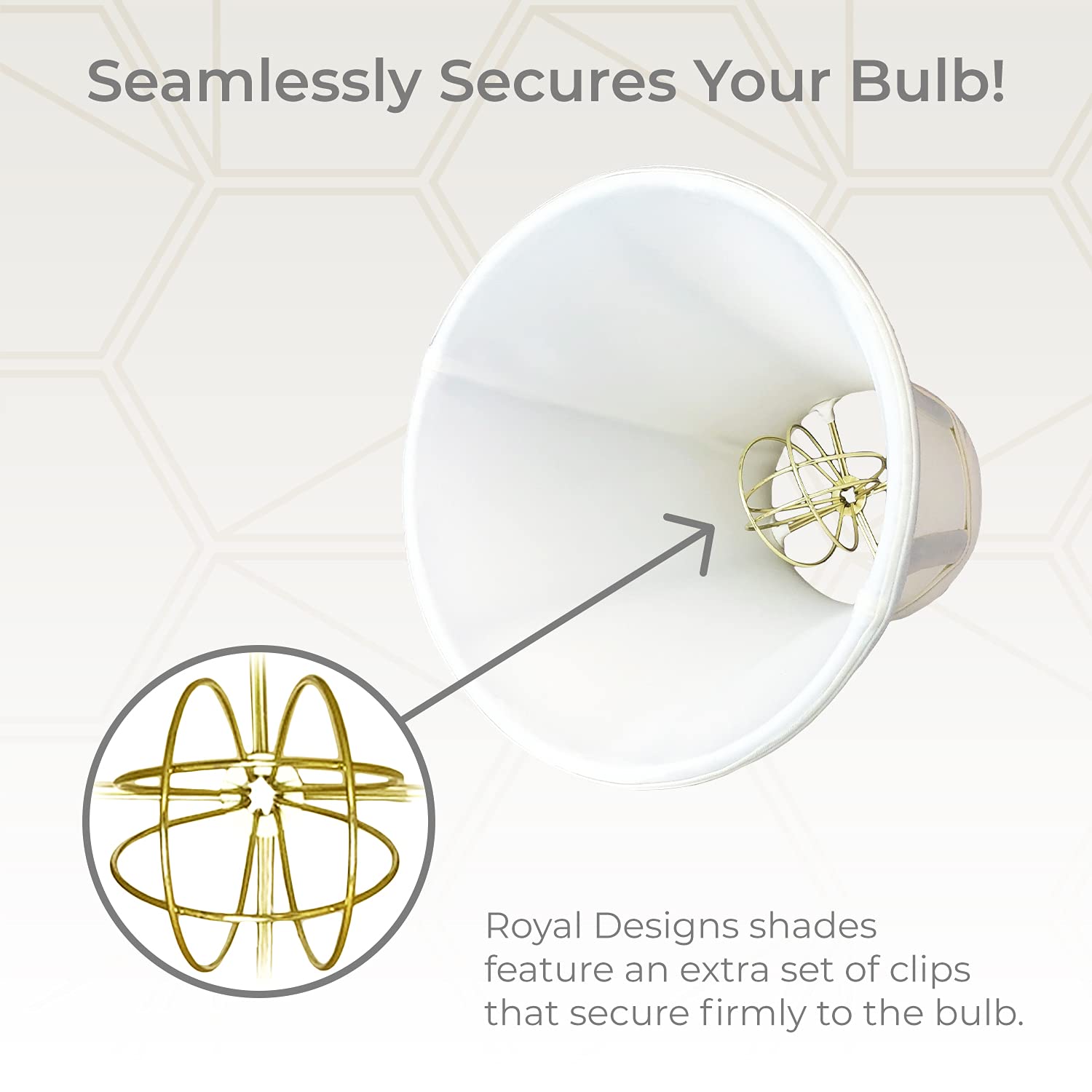 Royal Designs True Bell Lamp Shade With Round Clip, White, 3.75&quot;&quot; X 7&quot;&quot; X 6.75&quot;&quot; (Bso-704Rc-7Wh)