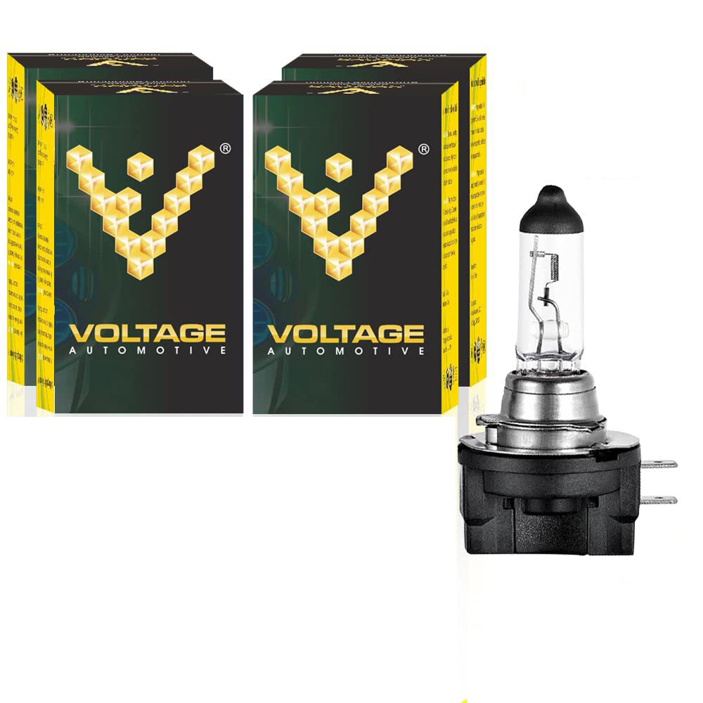 Voltage Automotive H11B Halogen Bulbs - 4 Pack, OEM Replacement for High Beam, Low Beam, Fog Lights, Glass Material