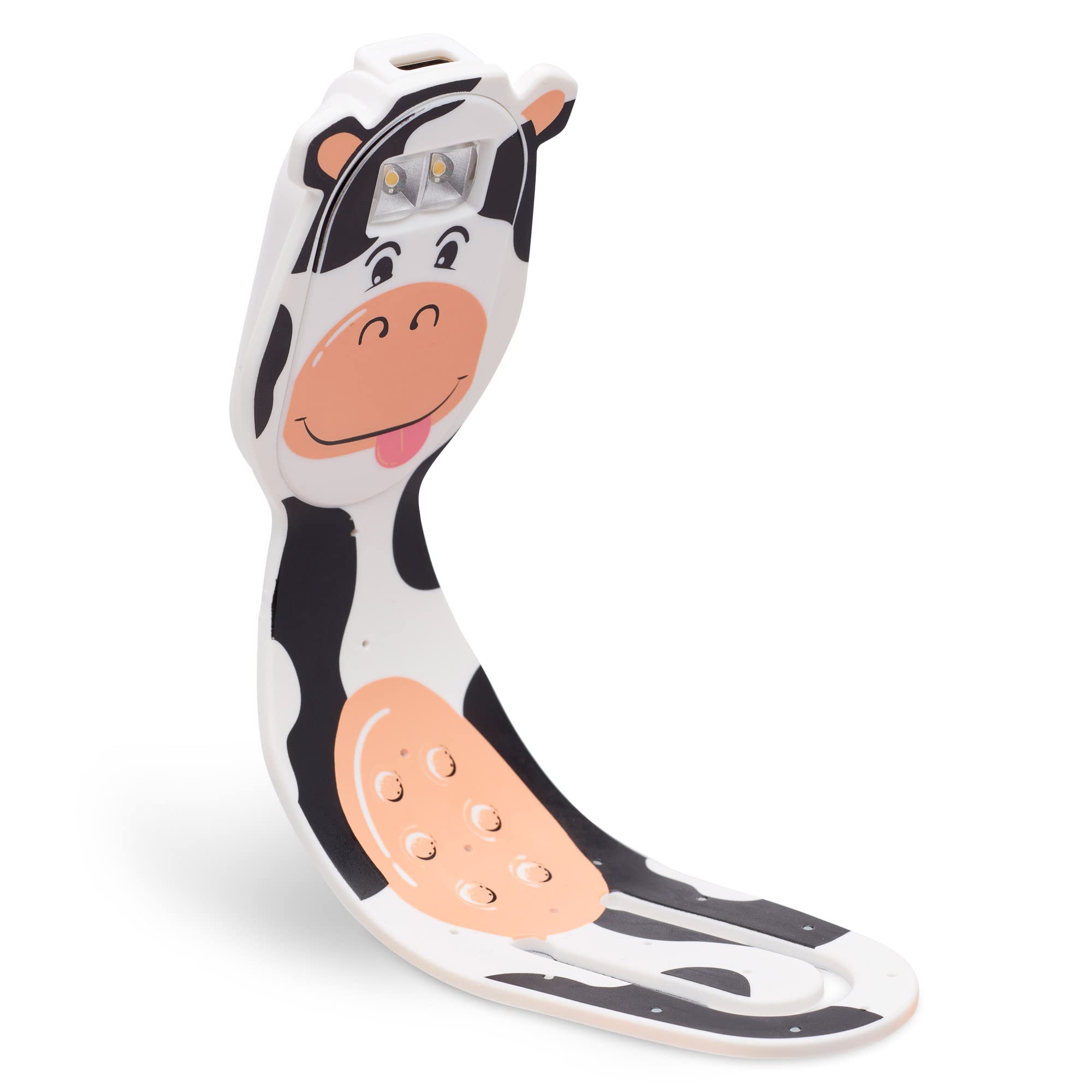 Gifts for Readers & Writers Flexilight Pal Bookmark Light | Rechargeable LED Clip On Lamp | Cow