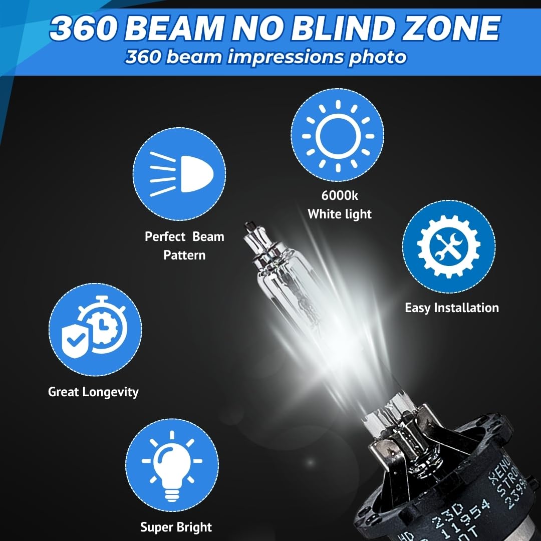 SOCAL-LED 2x D2R HID Bulbs 35W AC Xenon Headlight Replacement 4300K OEM White Metal