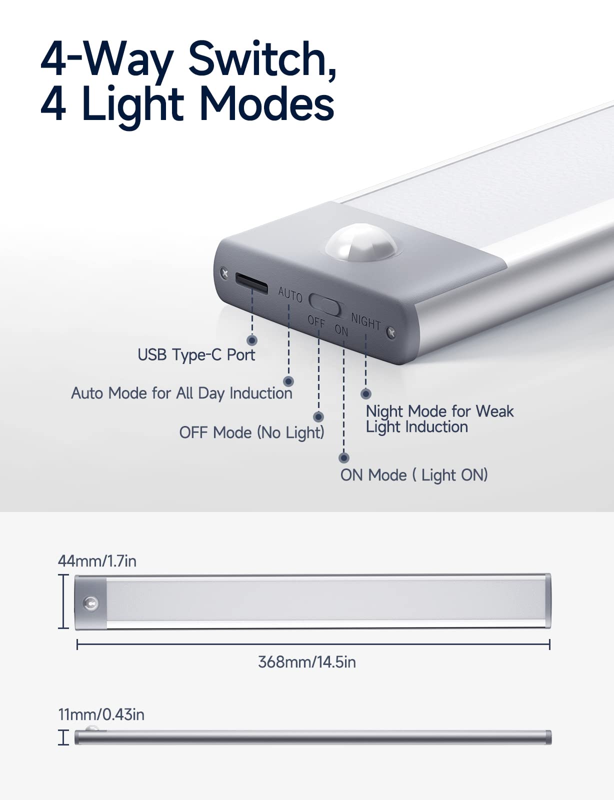 Yiger Under Cabinet Lights, Rechargeable Wireless Motion Sensor, 62Led Warm Light (2 Pack)