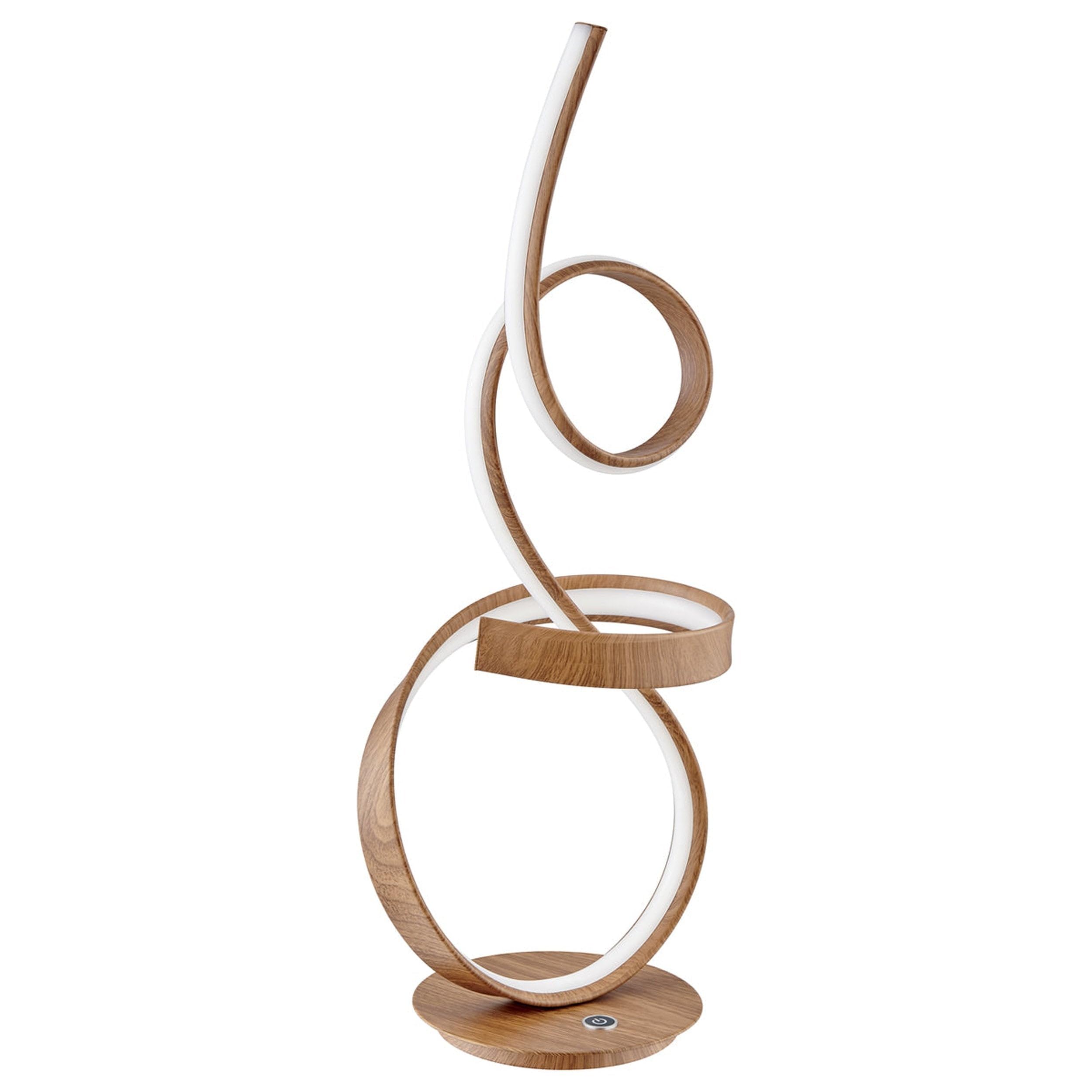 Finesse Decor Amsterdam Table Lamp - Brown Metal LED Touch Dimmer - Modern Design for Bedroom, Dining Room, Office - Model TL-00-6096-LW