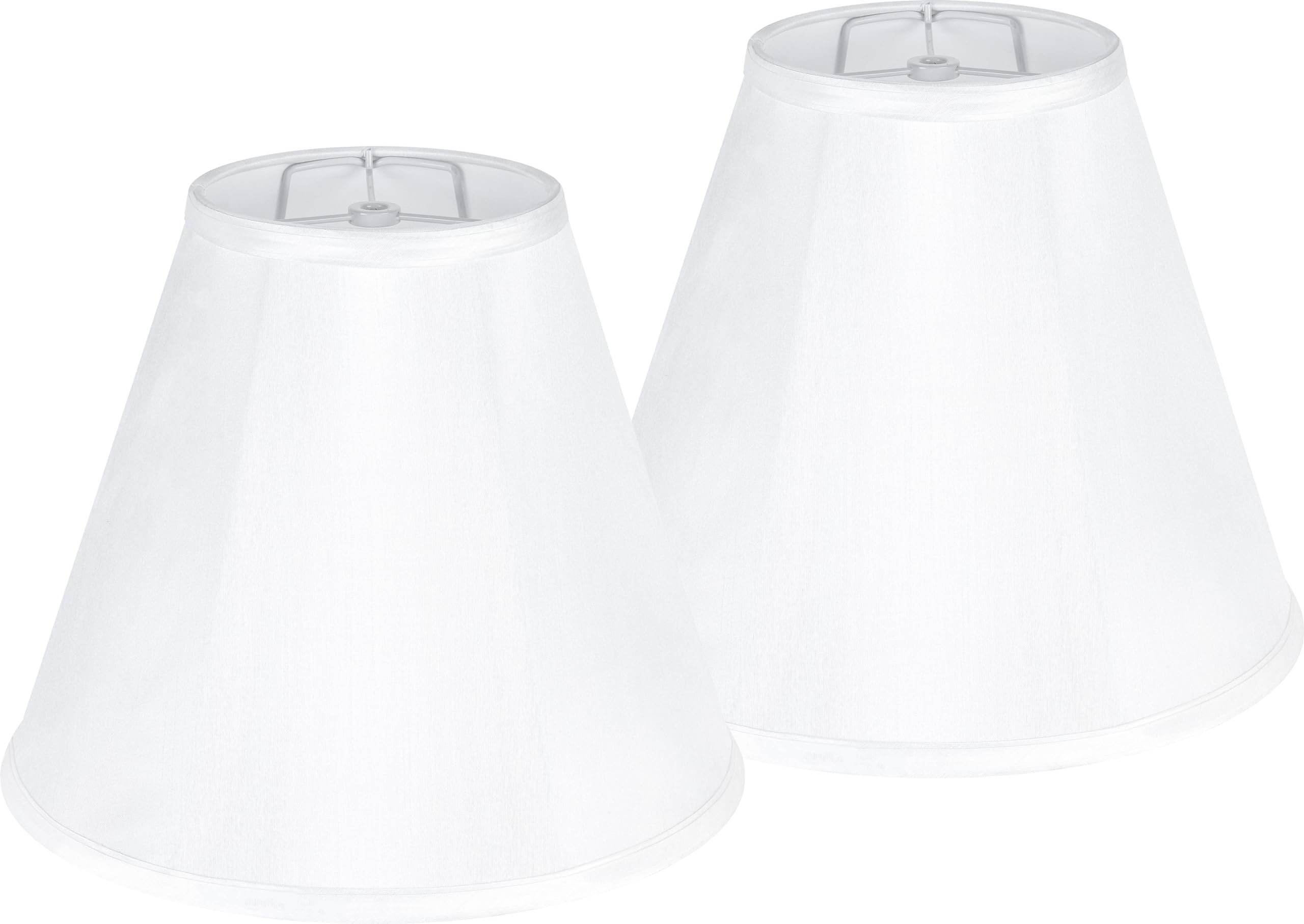 GO&SO White Bell Lamp Shades Set of 2 Meduim Lamp Shade for Table Lamp 6''Top x 13''Bottom x 10.6''High(Spider)Fabric Replacemen