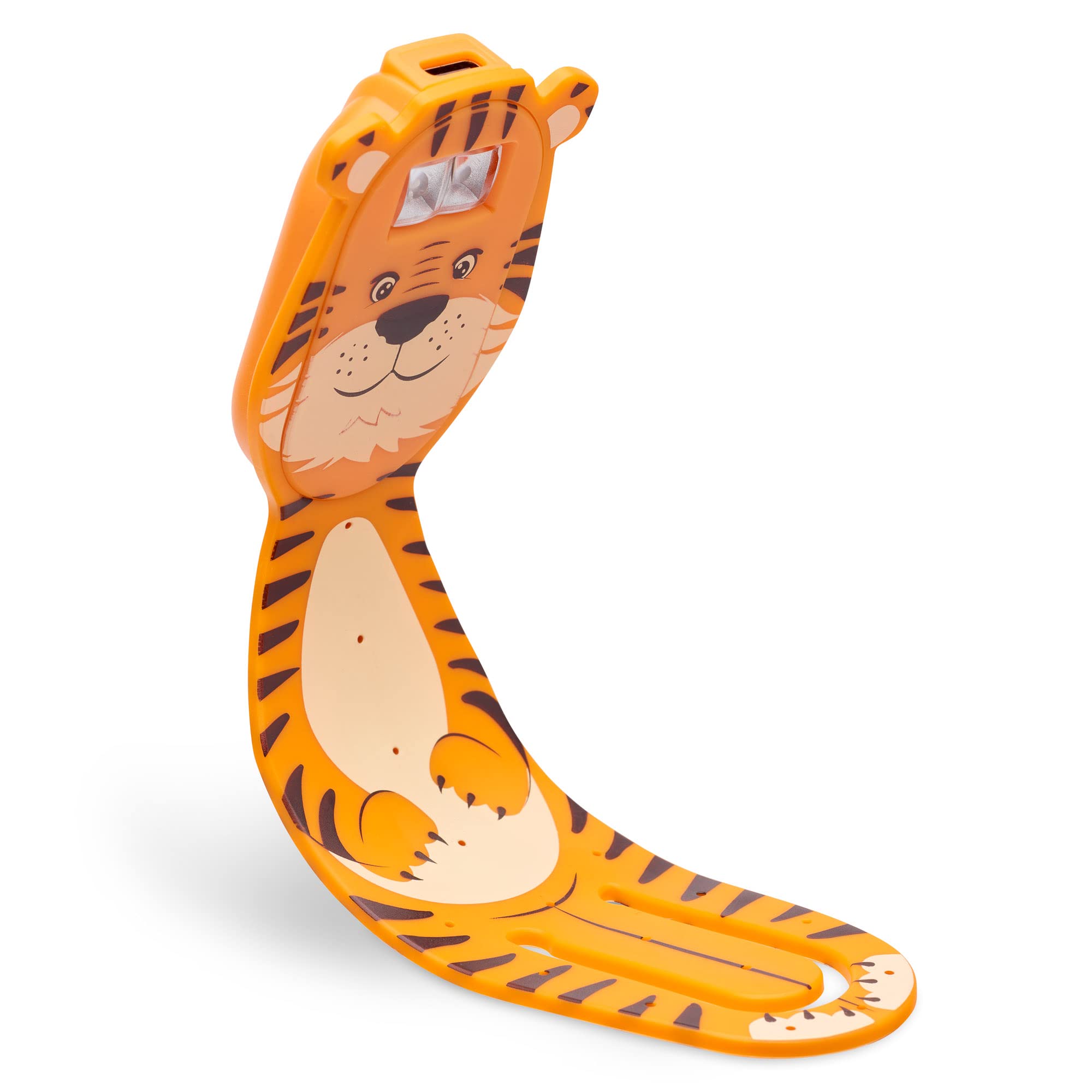 Gifts for Readers & Writers Flexilight Pal Bookmark Light | Rechargeable LED Clip-On | Tiger Color, Model FLP