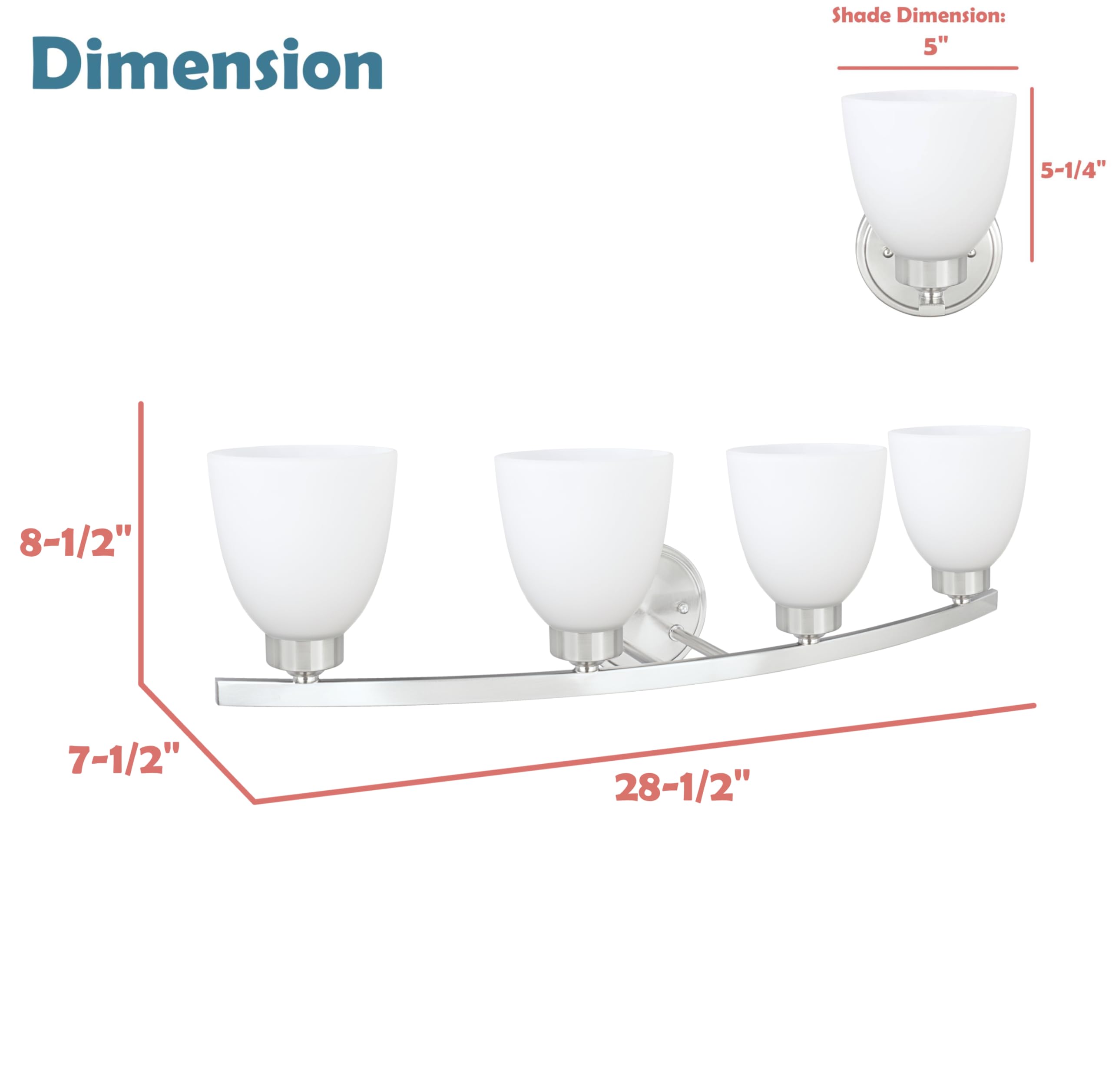 Aspen Creative Four-Light Metal Bathroom Vanity Wall Light Fixture 28-3/4in Satin Nickel Model 62205-1