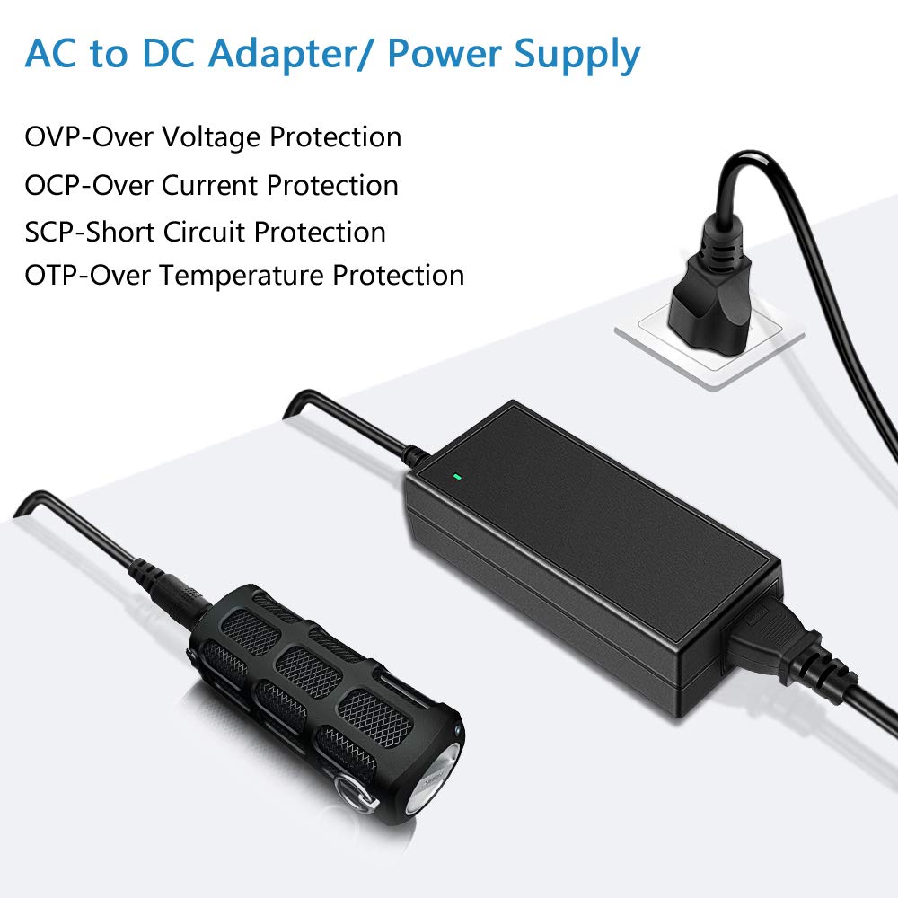 SHNITPWR 12V 10A Power Supply Adapter for LED Strip, 3D Printer, CCTV - Black, Model SNT-1210