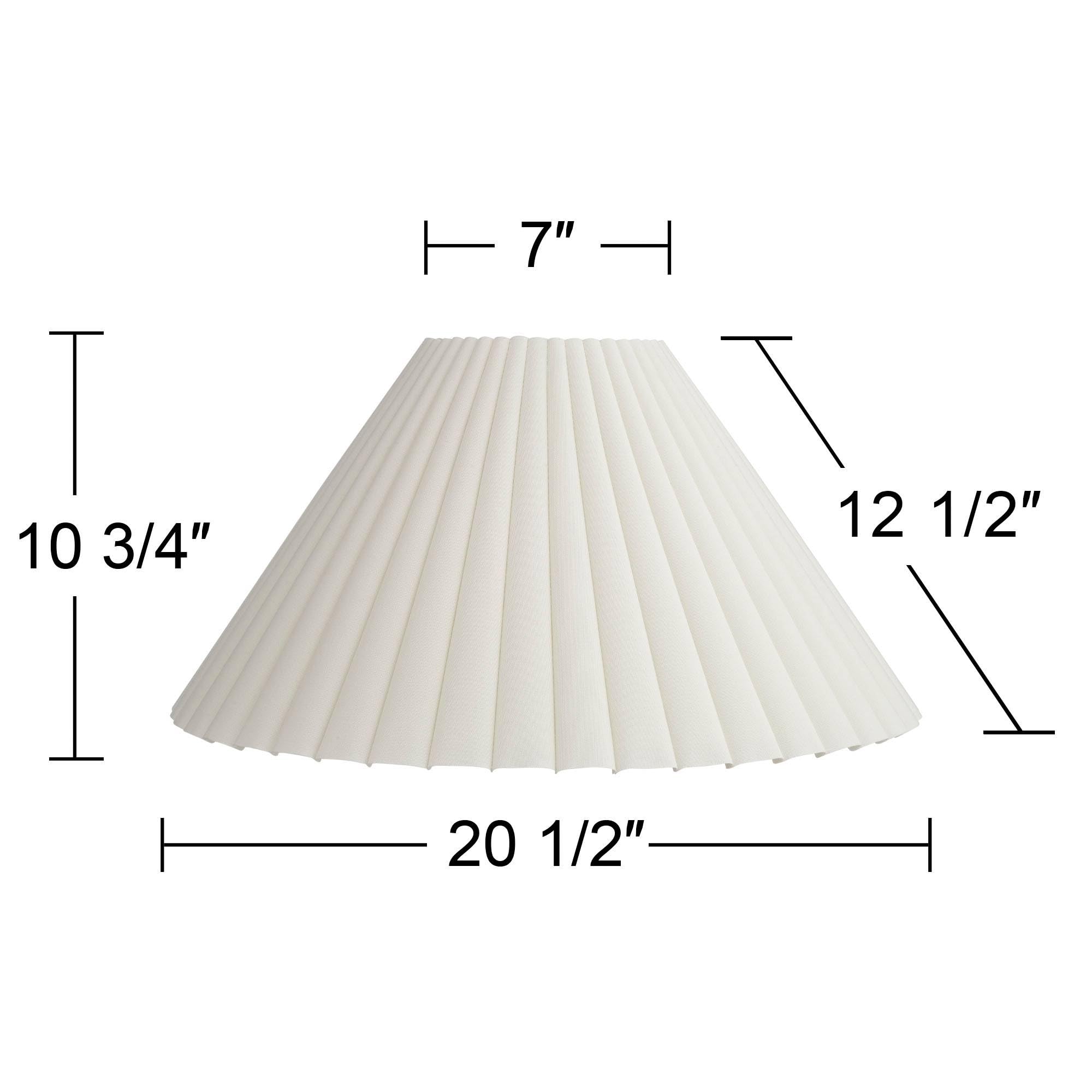 Set Of 2 Box Pleat Empire Lamp Shades Antique White Large 6.75'' Top X 20.75'' Bottom X 10.75'' High X 12.5'' Slant Spider With