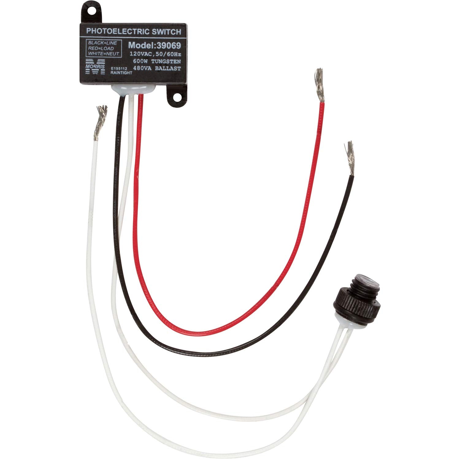 Morris Products Mini Photocontrols Flush Mount - 120V, 150W Tungsten Rating, 100Va Ballast - Weatherproof Housing, Lens - Time D