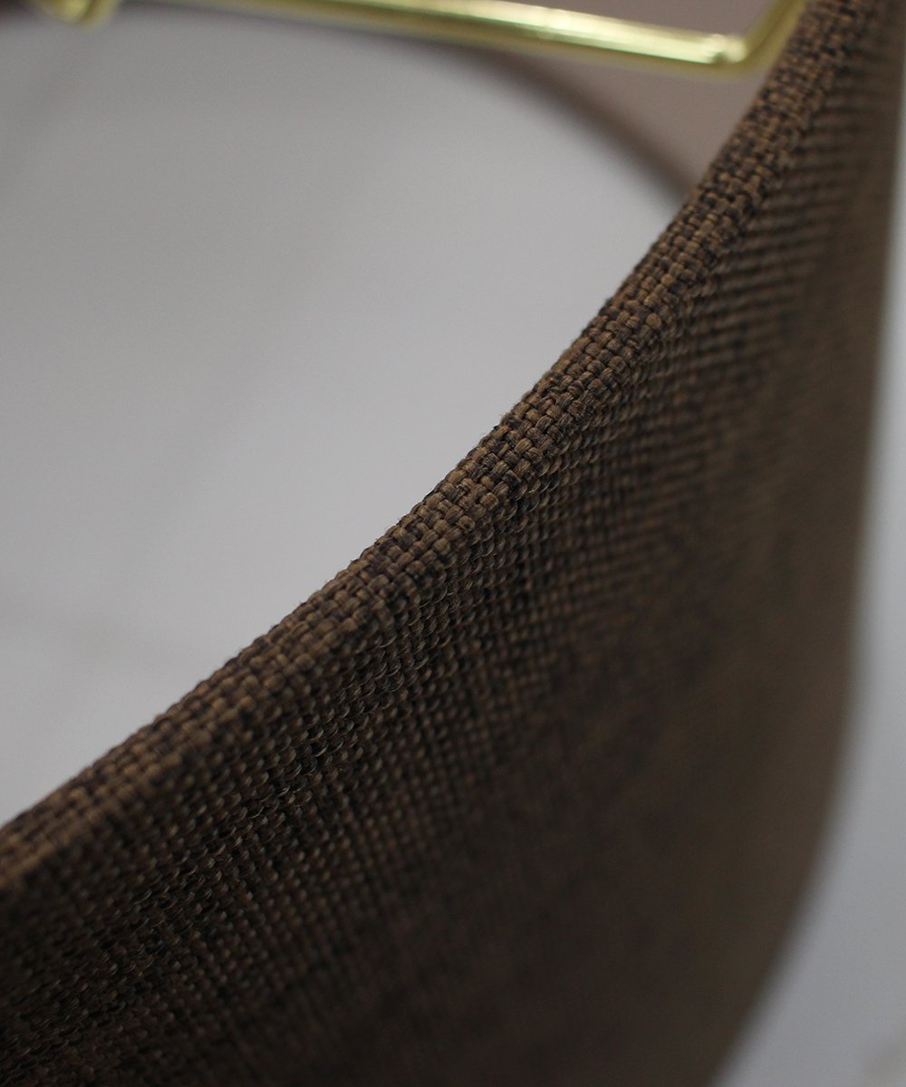 18X18X10 Chocolate Burlap Shallow Drum Lampshade With Brass Spider Fitter By Home Concept - Perfect For Table And Floor Lamps -