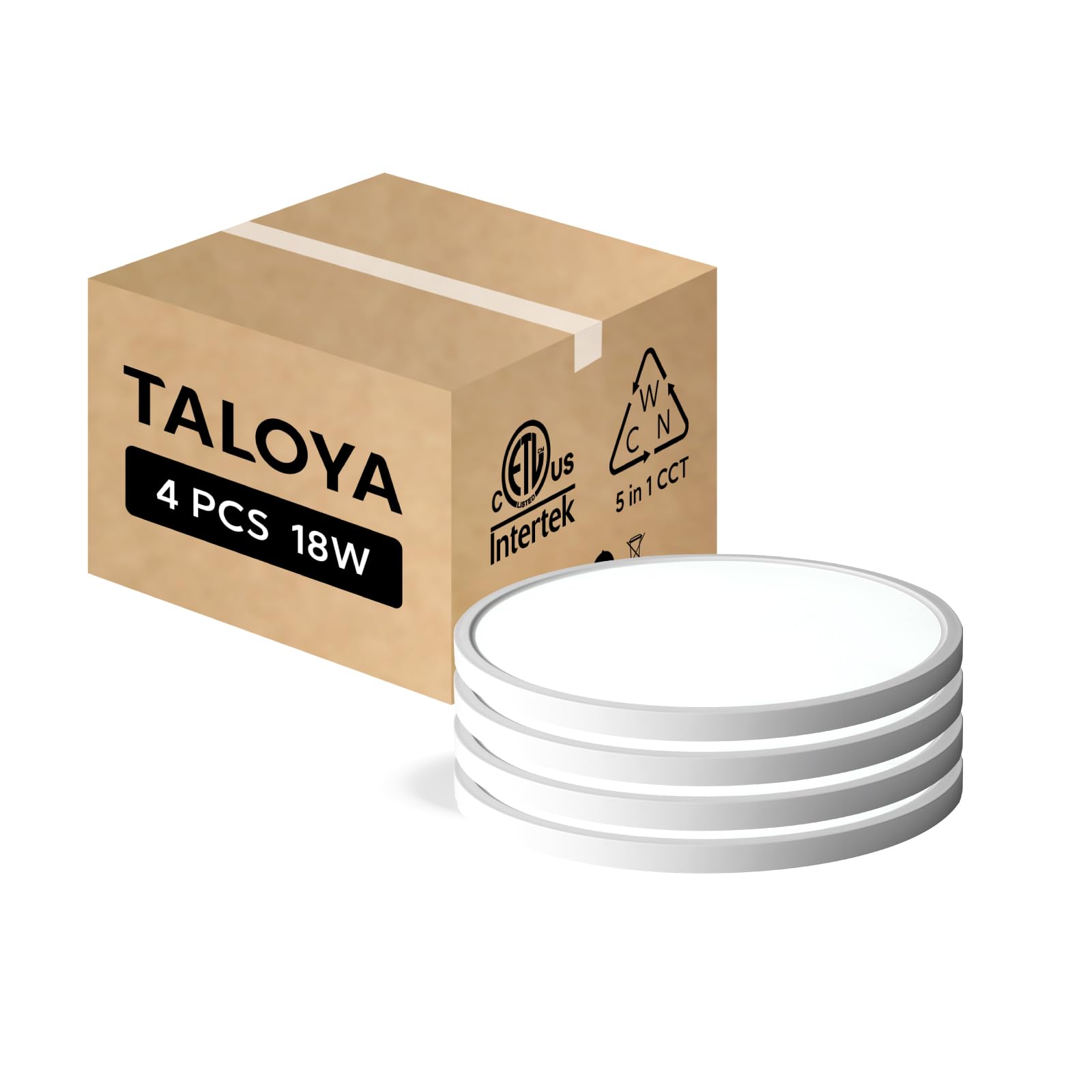 Taloya Flush Mount Ceiling Light,4 Pack,10 Inch,18W,5000K Daylight Super Slim Led Ceiling Light For Bedroom, Living Room, Kitche