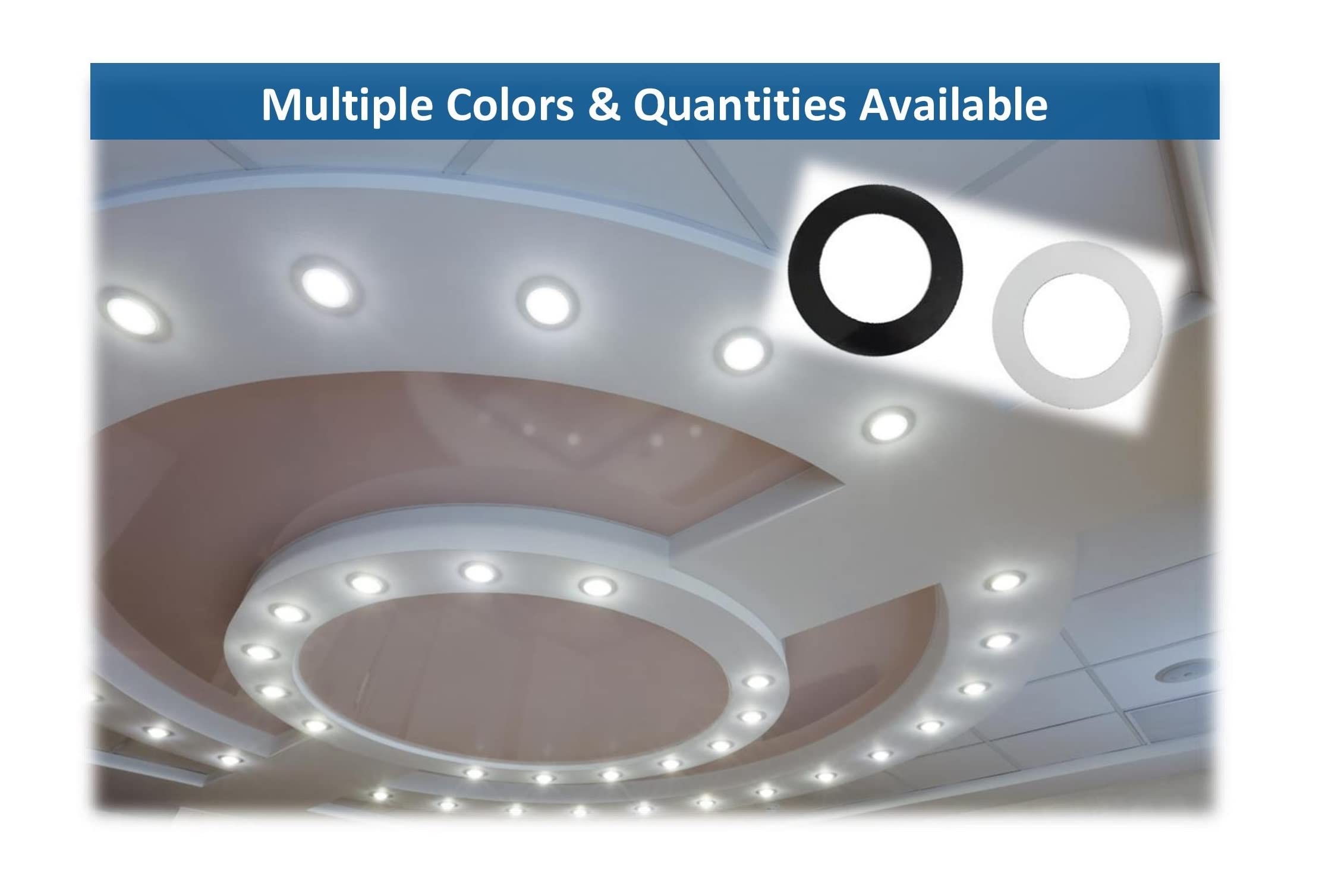 JSP Manufacturing Trim Rings 10in Inch Recessed Light Ring Plastic Fixture, White, 1 Trim Ring
