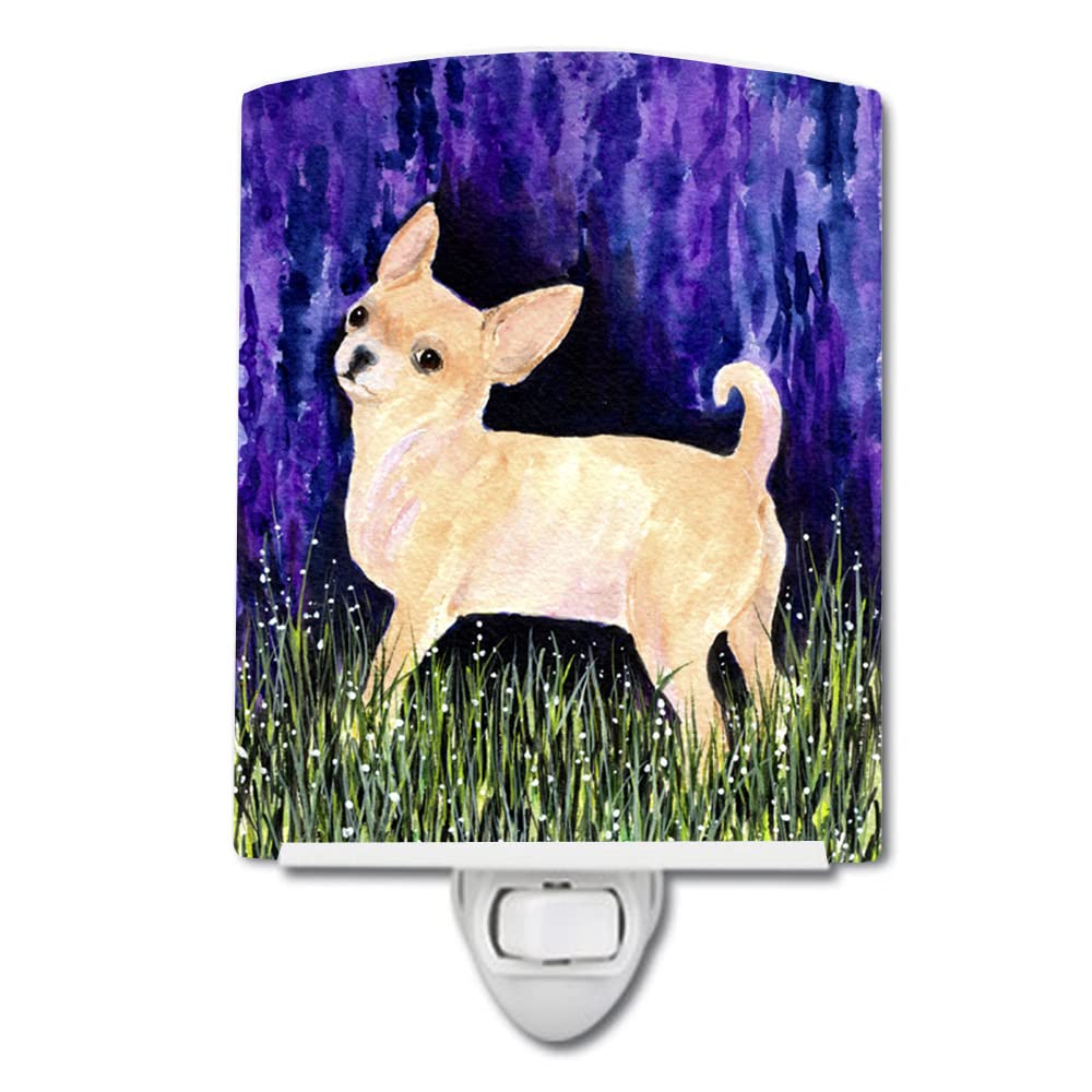 Carolines Treasures Ceramic Night Light, Starry Night Chihuahua, UL-Certified, 6x4x3 inches, Multicolor, Model SS8514CNL