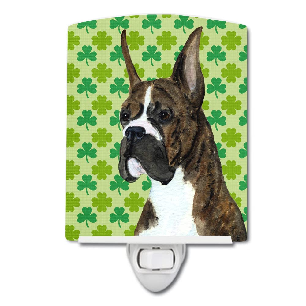 Carolines Treasures Ceramic Night Light, Boxer St. Patricks Day Shamrock, 6x4x3in, Multicolor, Model SS4439CNL
