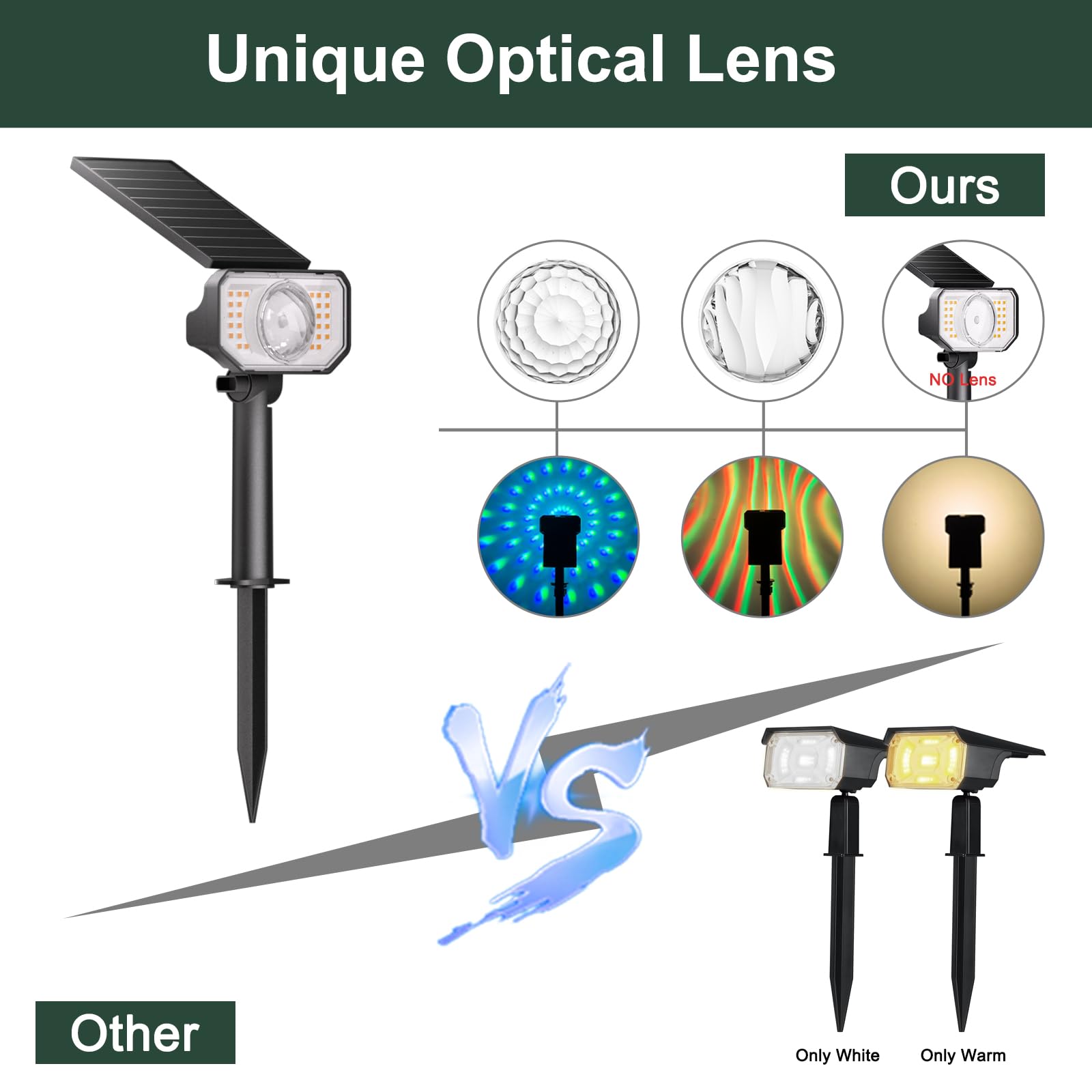 Quntis Solar Spot Lights, 25 Modes Rgb Color Changing, Waterproof Landscape Lights - 4 Pack