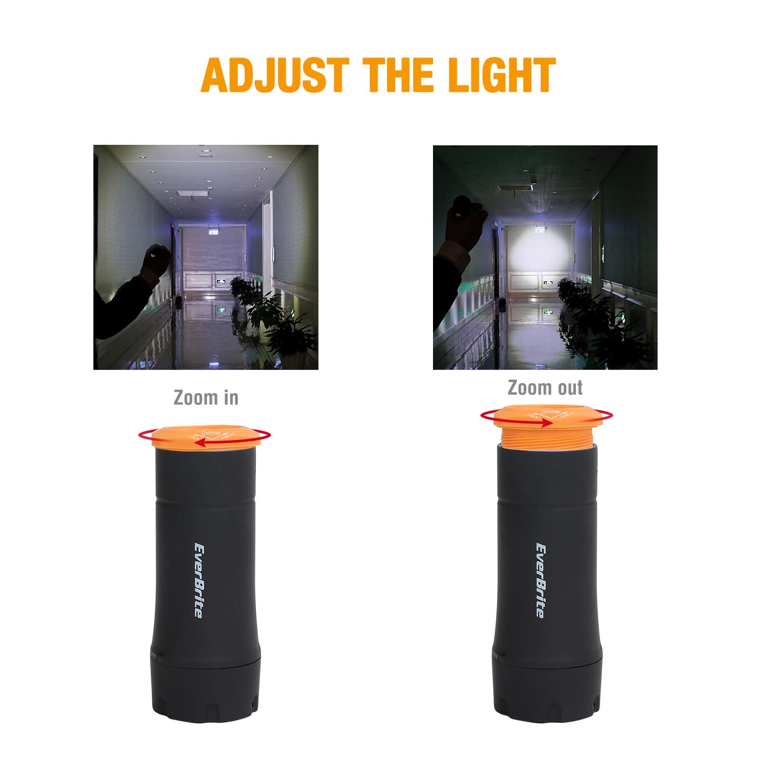 EverBrite 2-in-1 Mini Lanterns & Flashlights, 3 Modes, Portable LED Torches, Black, 2 Pack for Camping & Emergency