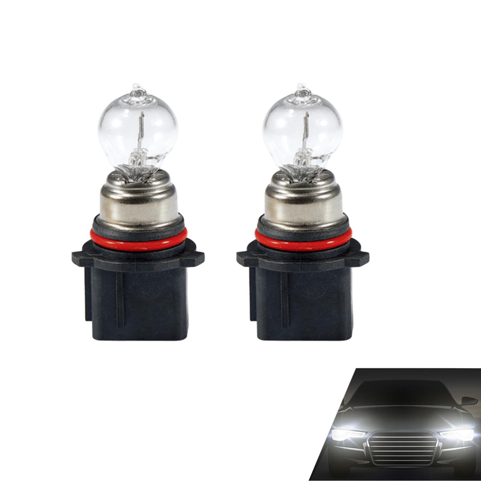 Yytqp 2 Pcs Psx26W Car Fog Light Bulb  12V Daytime Running Lamps  Turn Signal Bulb  Brake Light  Reversing Light Bulb  Automotive Clear Glass Bulbs Lighting Accessory  Universal For Most Cars (White)