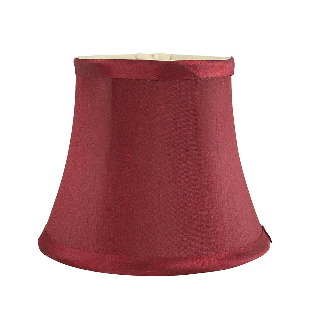 MERIVILLE Burgundy Faux Silk Chandelier Lamp Shades - Softback Bell Shape, Clip-On Fitter, Set of 5, 4inx6inx5in