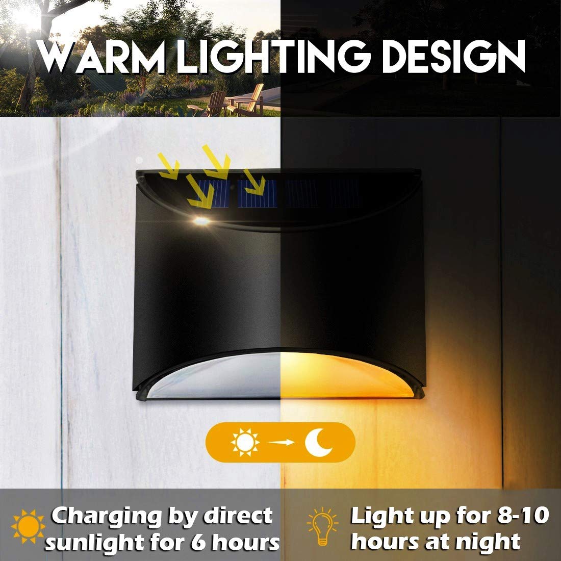 LeiDrail Solar Step Lights Outdoor LED Landscape Lighting Waterproof Black 4 Pack Model LD0199AB