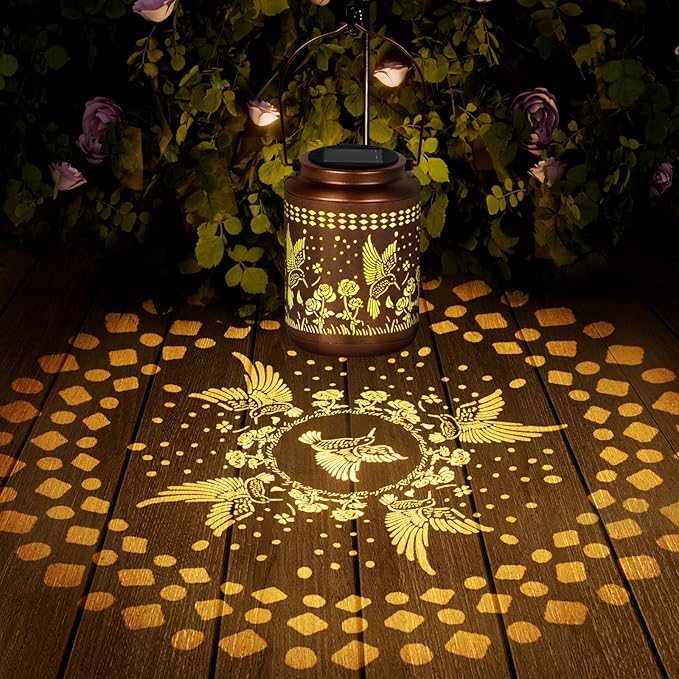 Hummingbird Solar Lantern Outdoor Hummingbird Decor Garden Decor Waterproof Decor Light Hanging Solar Lights Yard Decor  Christmas Gifts  Gifts For Women  Gifts For Mom  Gifts For Grandma