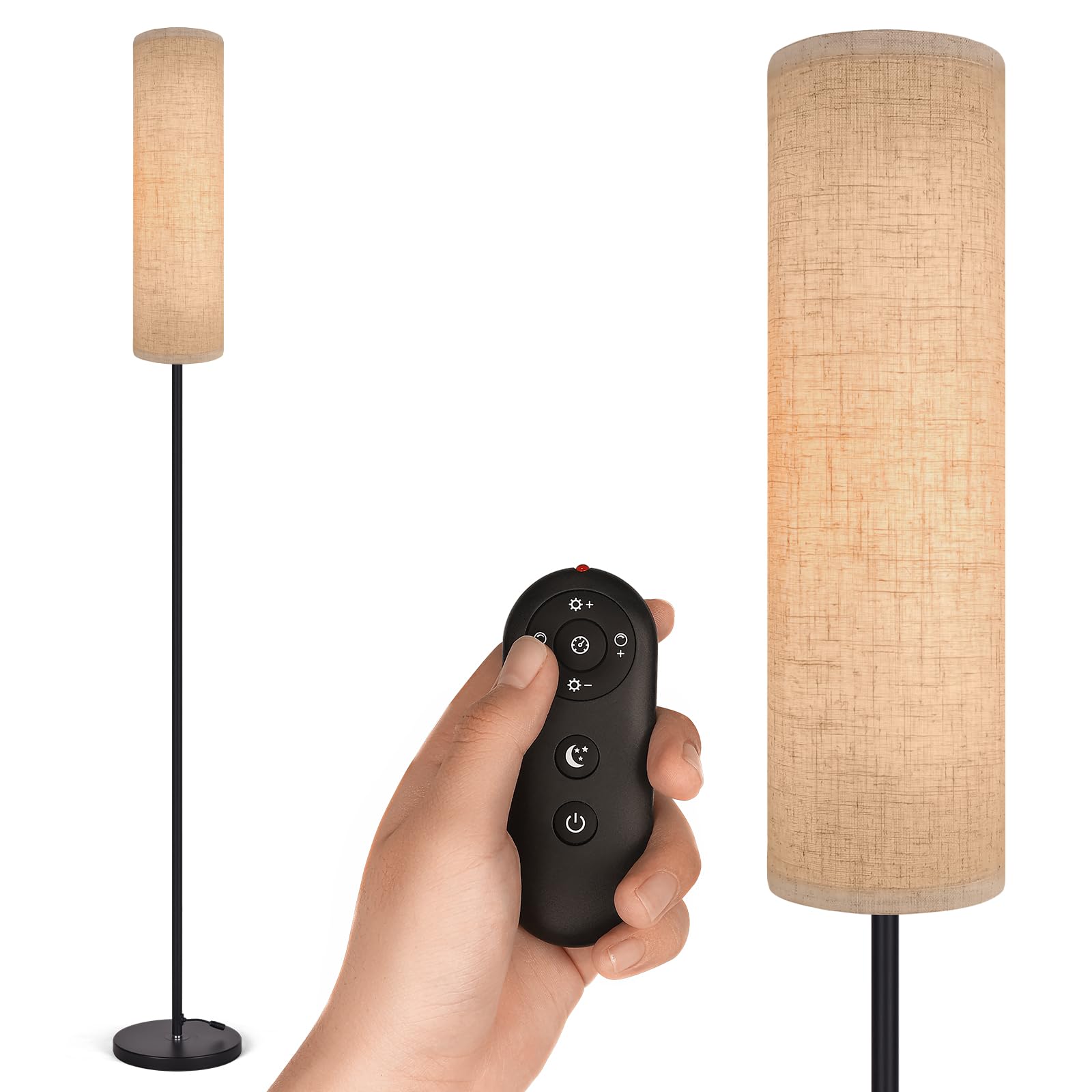 Voutooro Modern Floor Lamp With Remote, 4 Color Temperatures & Stepless Dimmer, 3000K-700