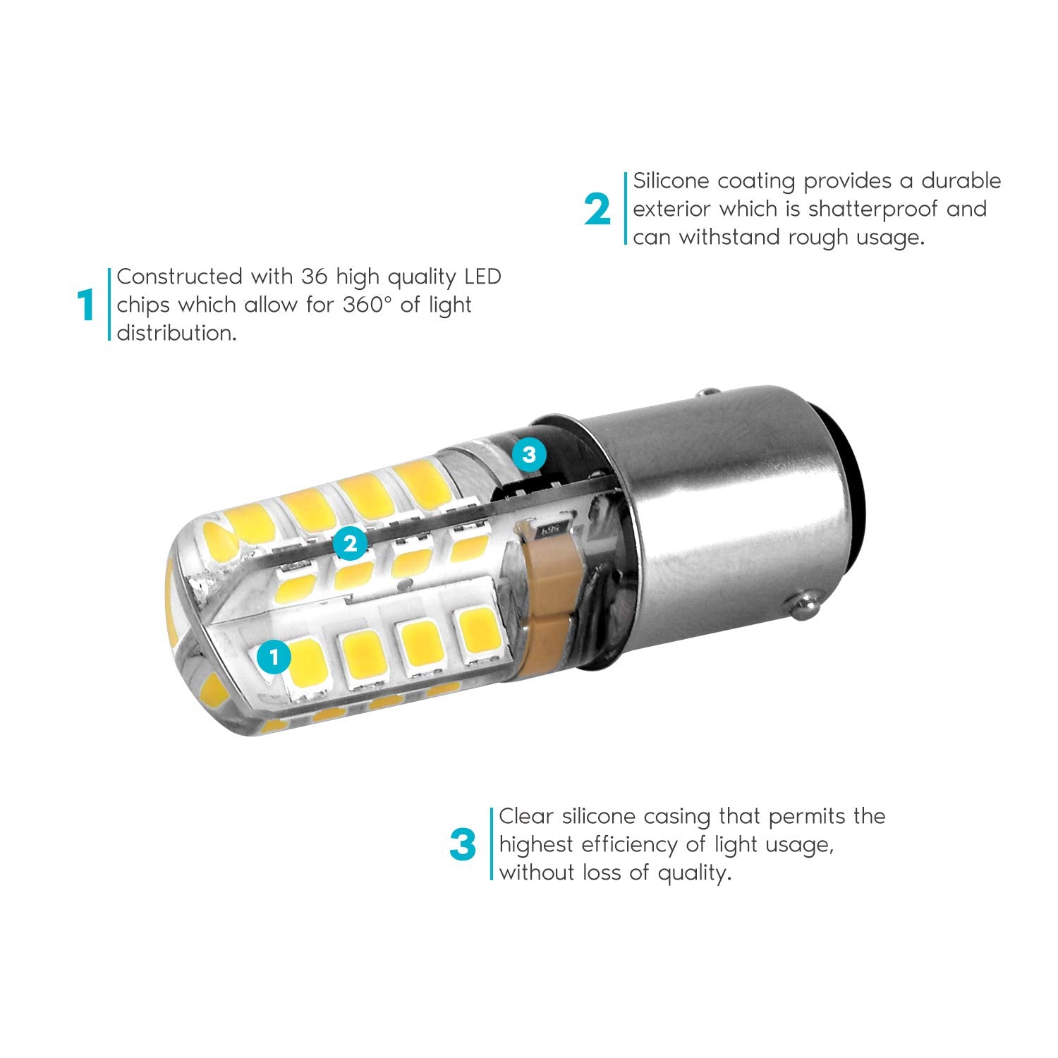 LUXRITE BA15D LED Bulb, 3W 120V, 40W Equivalent, Warm White 2700K, 200 Lumens, Double Contact Bayonet, Model