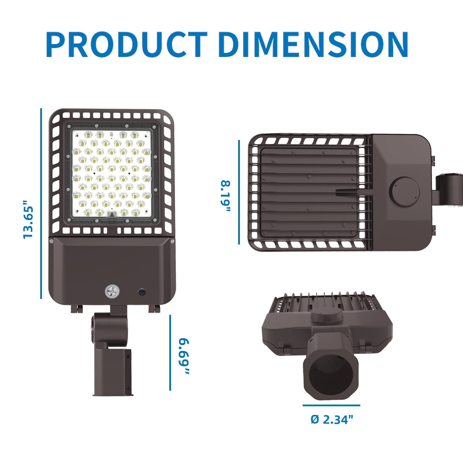 300W Led Parking Lot Light Adjustable Slip Fitter, 39000Lm 5000K Outdoor Lighting With Dusk To Dawn Photocell, Ip65 Waterproof S