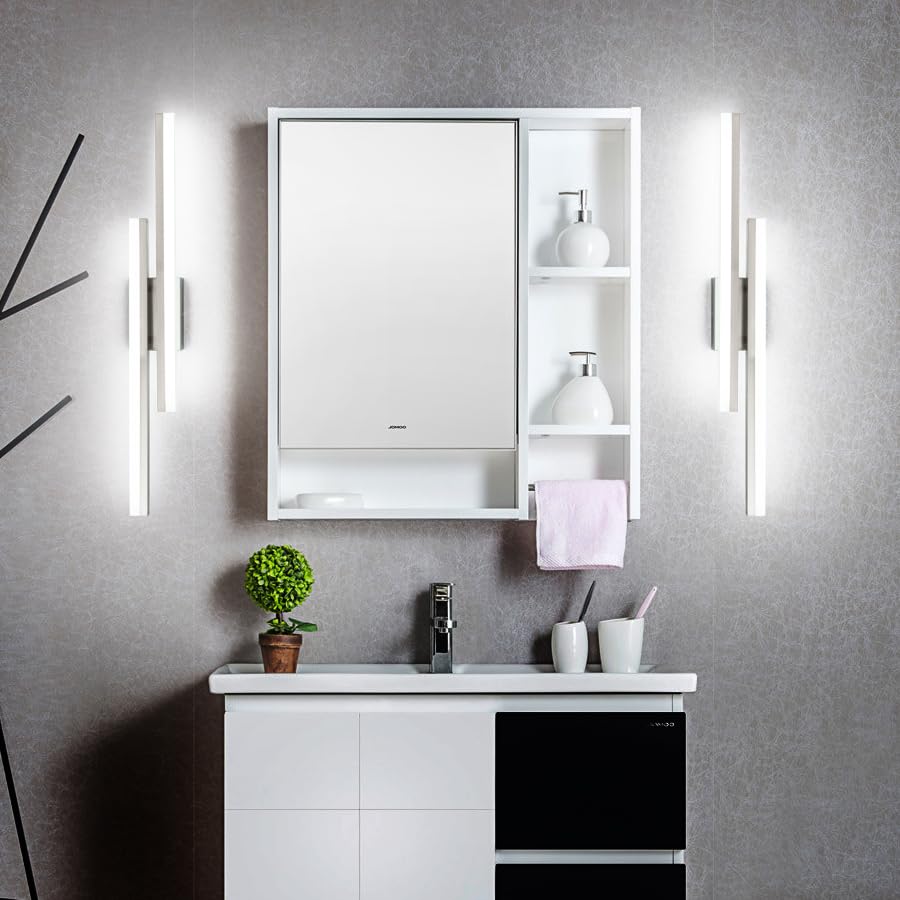 Presde 32 Dimmable Led Vanity Light Fixture, Modern Brushed Nickel, Cold White 6000K, Metal, Ideal For Bathroom