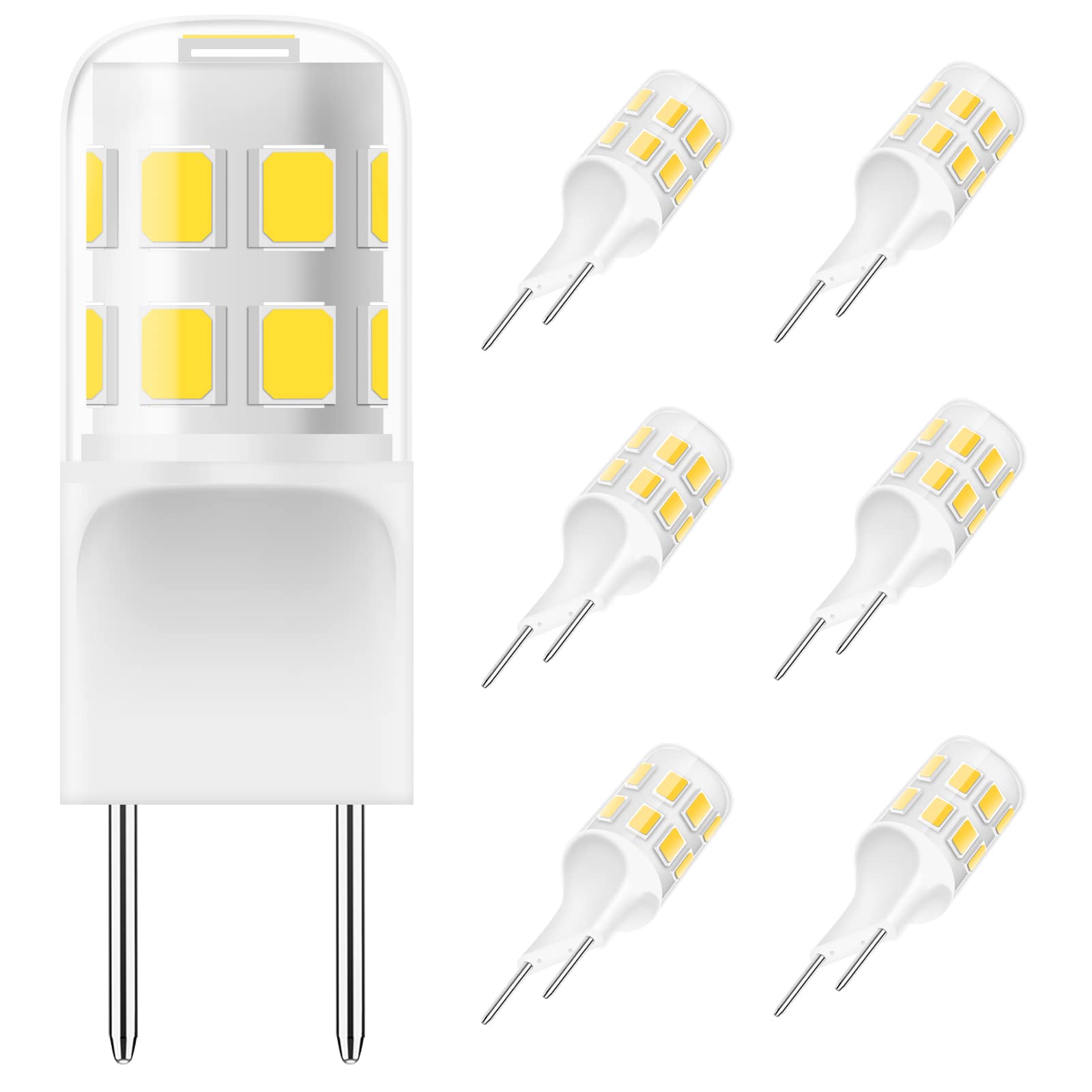 G8 Led Bulb Dimmable, 3W T4 Led Bulb, 20-25W Halogen Equivalent, G8 Gy8.6 Bi-Pin Flat Base, Natural White 4000K, 120V Puck Light