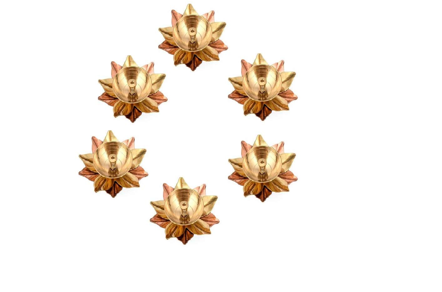 Fashion Bizz Brass Akhand Lotus/Kamal Diya | Akhand Jyot | Magical Lantern Brass Diya | Decorative Brass Oil Lamp | Puja Lamp Br