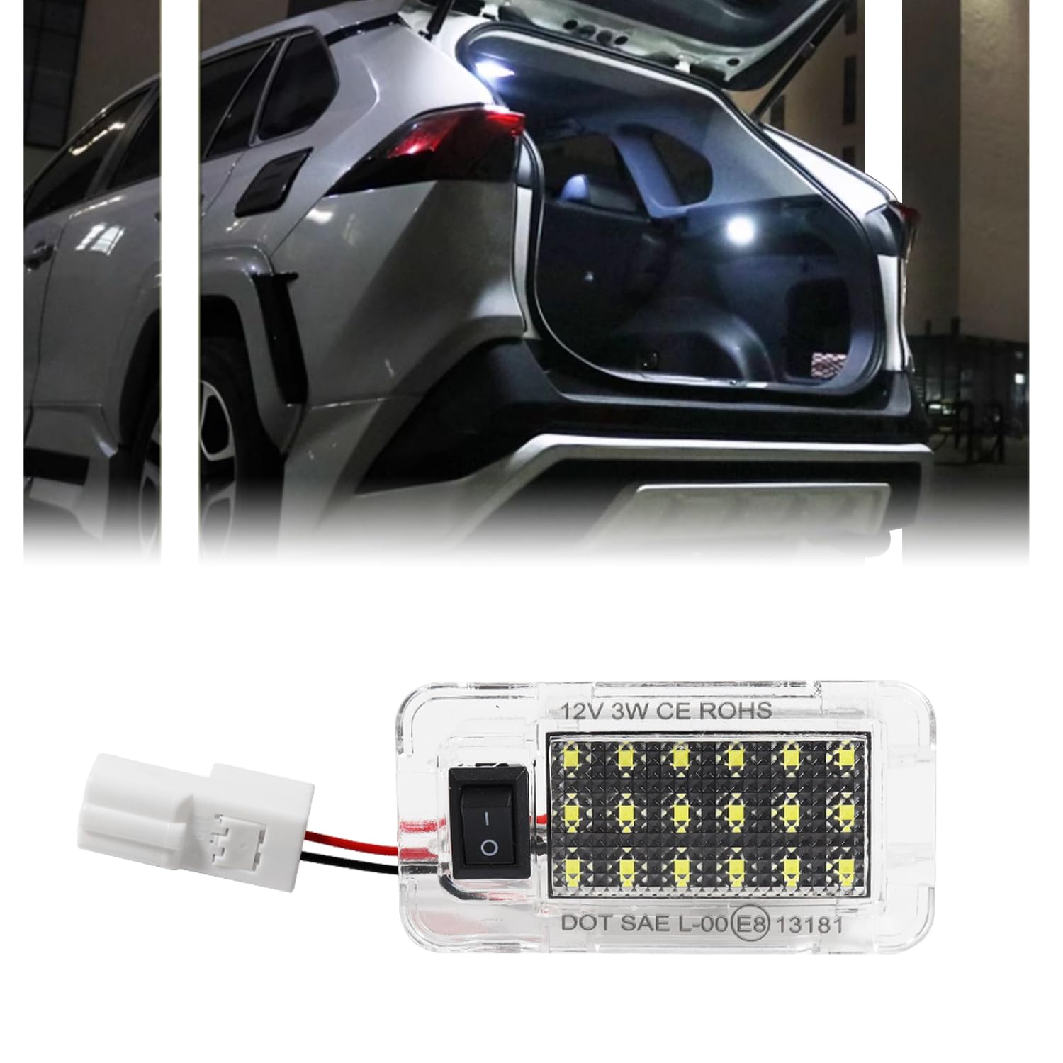 Gsowo Led Luggage Compartment Light For Toyo-Ta Rav4 2019 2020 2021  Cargo Lamps Decorative Atmosphere Lamp  Rav4 Accessories Trunk Ceiling Lighting  1 Pc  White