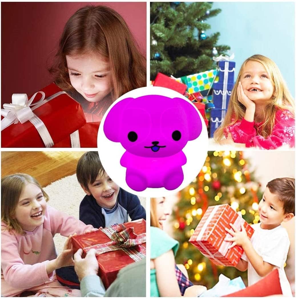 Tekemai Night Light Bedside Lamp for Kids, Adjustable Brightness, Remote & Touch Control, Silicone, White, Model TC892-4