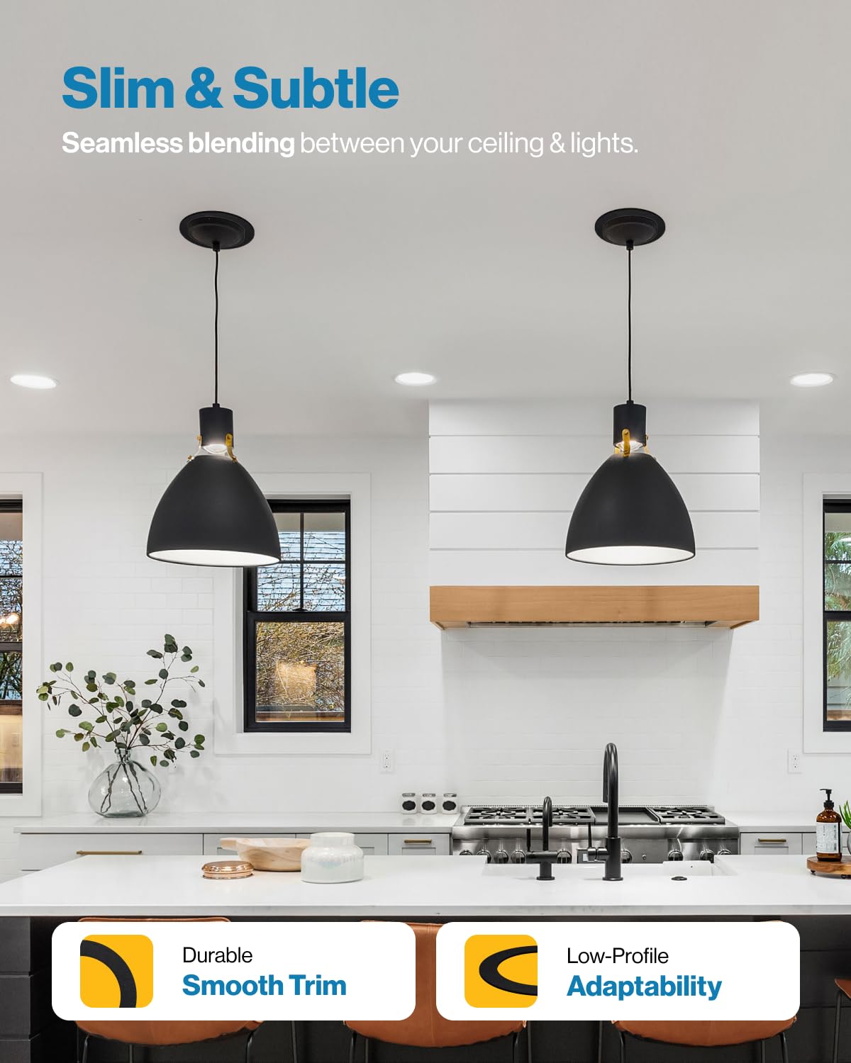 Sunco 12 Pack Goof Rings for 6 Inch Recessed Lights, Black Trim Ring, Outer Diameter 8.6 Inch, Paintable Matte Finish