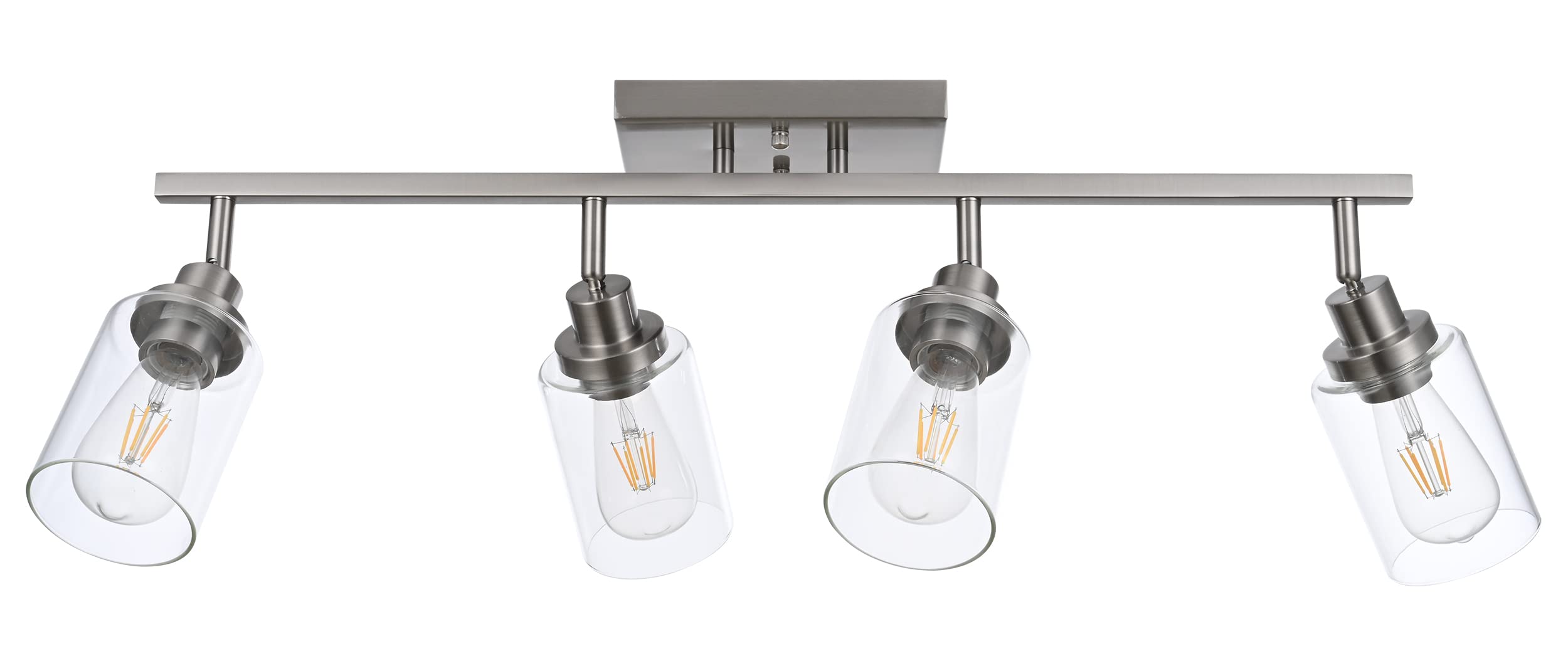 Melucee 4 Light Track Lighting Kit Bathroom Vanity Light Fixtures Brushed Nickel Ceiling Spotlight Fixture For Hallway Porch Foy