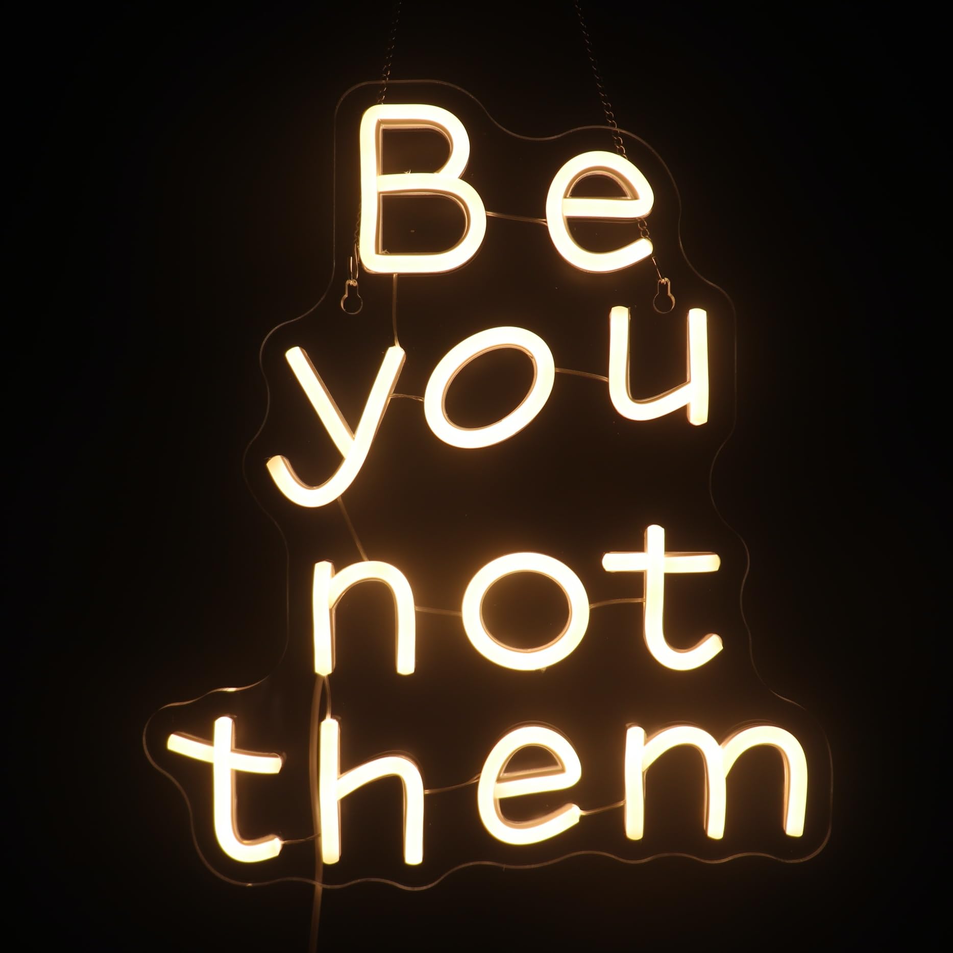 Nordstylee LED Neon Sign inBe You Not Themin Warm White Acrylic Medium with Dimmer Switch for Room Decor, Model NRLT240914017